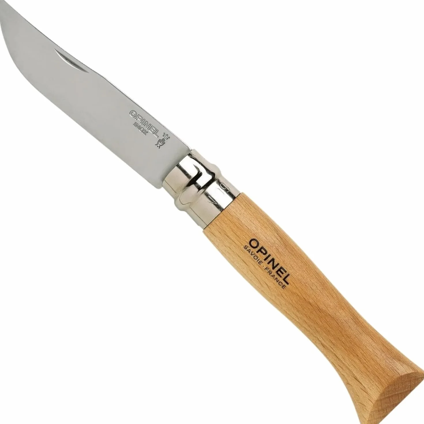 OPINEL Couteau N°9 Lame 9 cm Acier inoxydable Martensitique Manche hêtre Virobloc