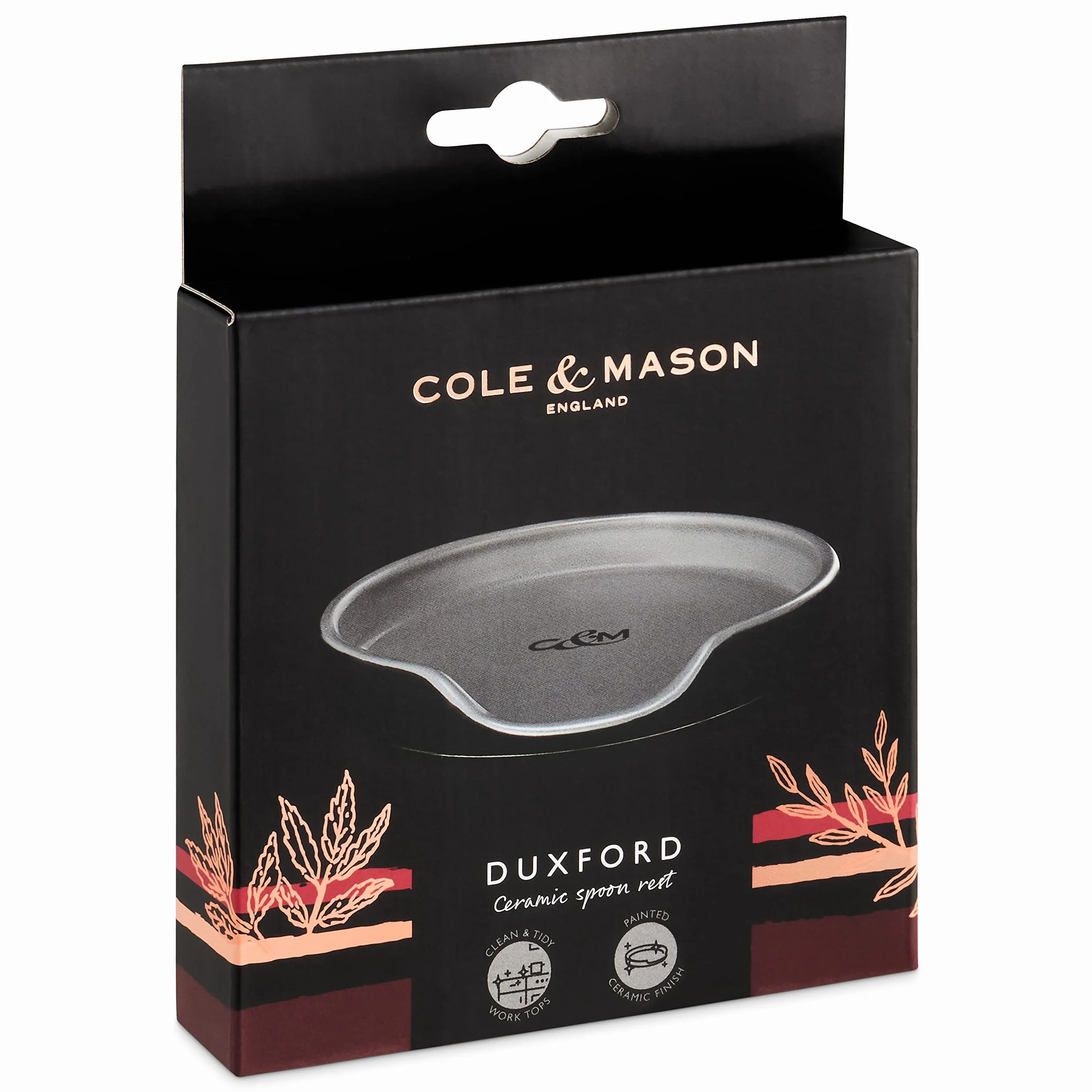 Cole & Mason Duxford Repose Cuillère Noir/Gris 20mm x 105mm Porte-cuillère