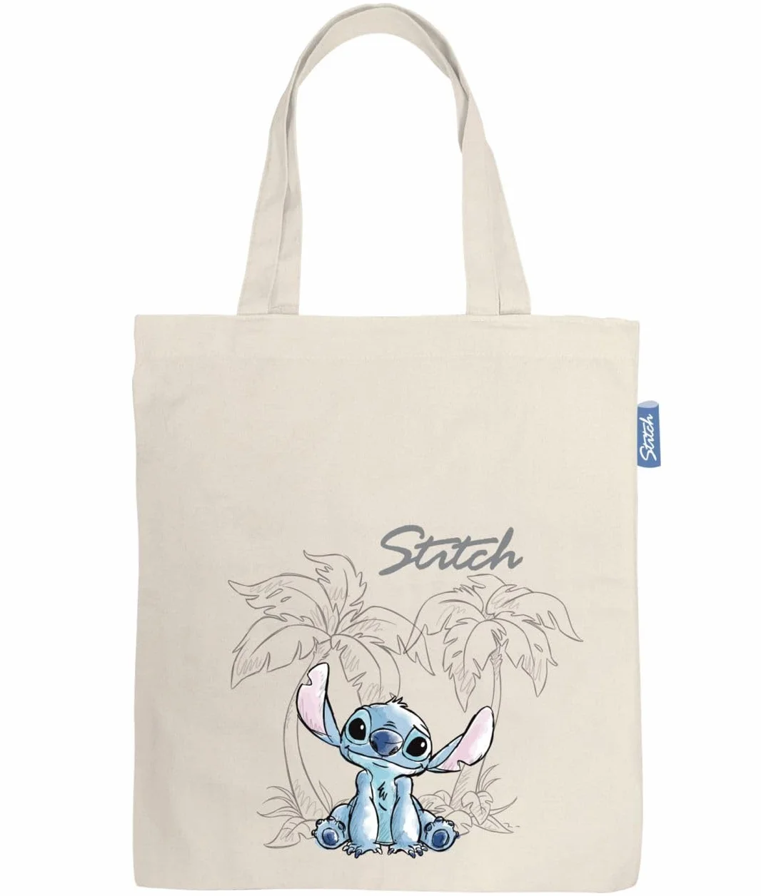 Sac Shopping Stitch Officiel Disney 37x41 cm Coton Polyester Trousse 22,5x16 cm