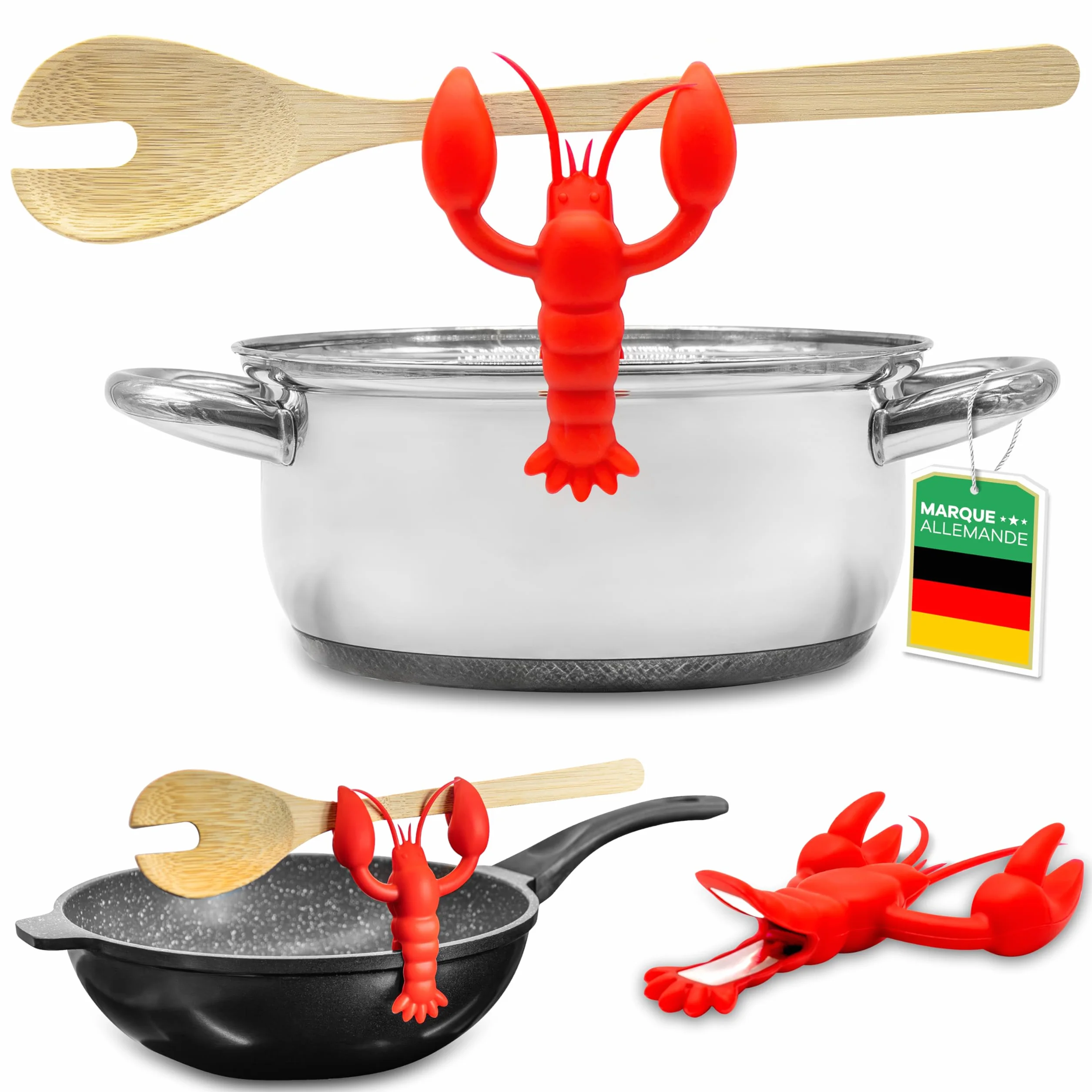 Repose Cuillère Silicone Résistant à la Chaleur sans BPA Fixation Pot