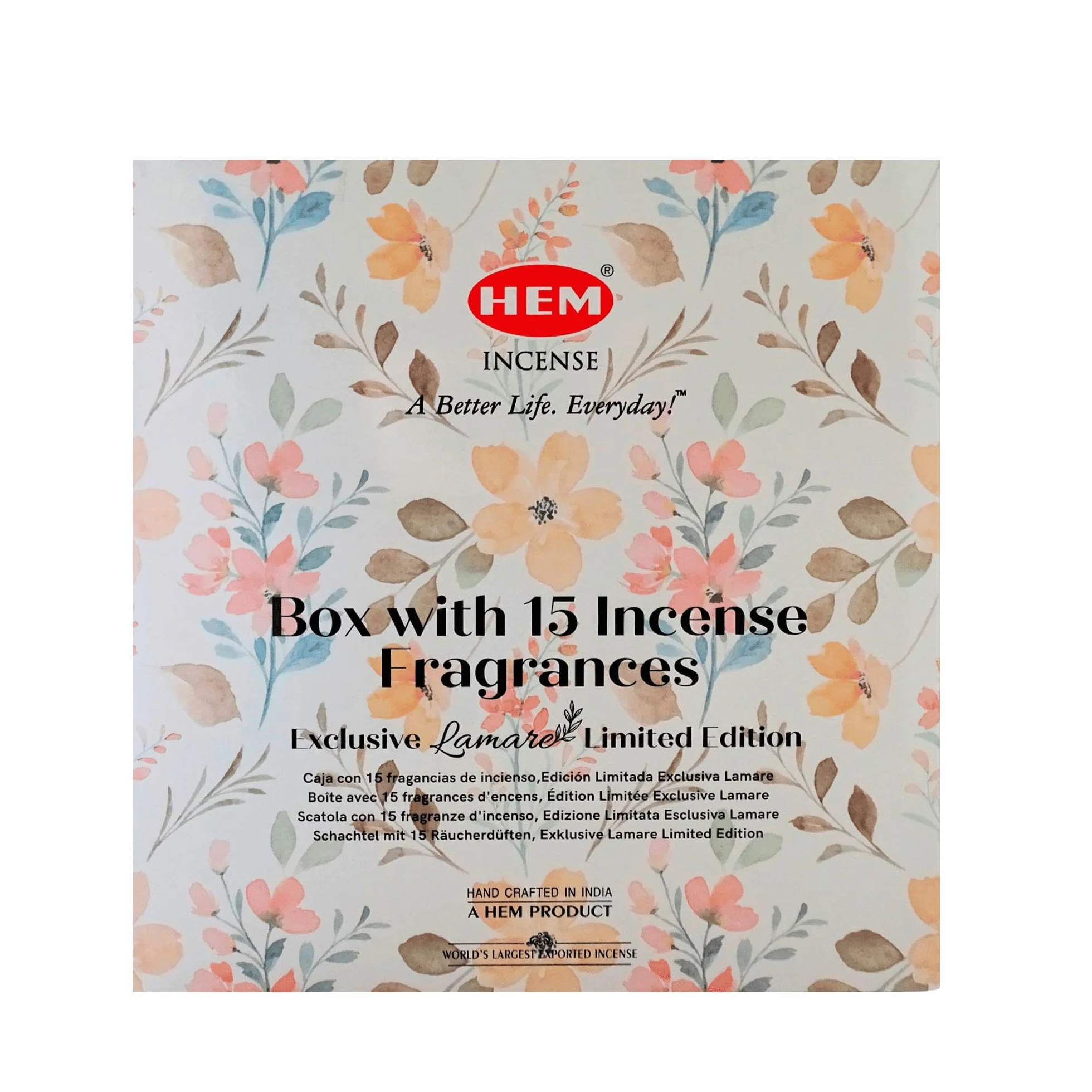 Hem Pack d'encens Assortiment 15 Parfum Exclusif 300 bâtons Aromathérapie Méditation Naturel