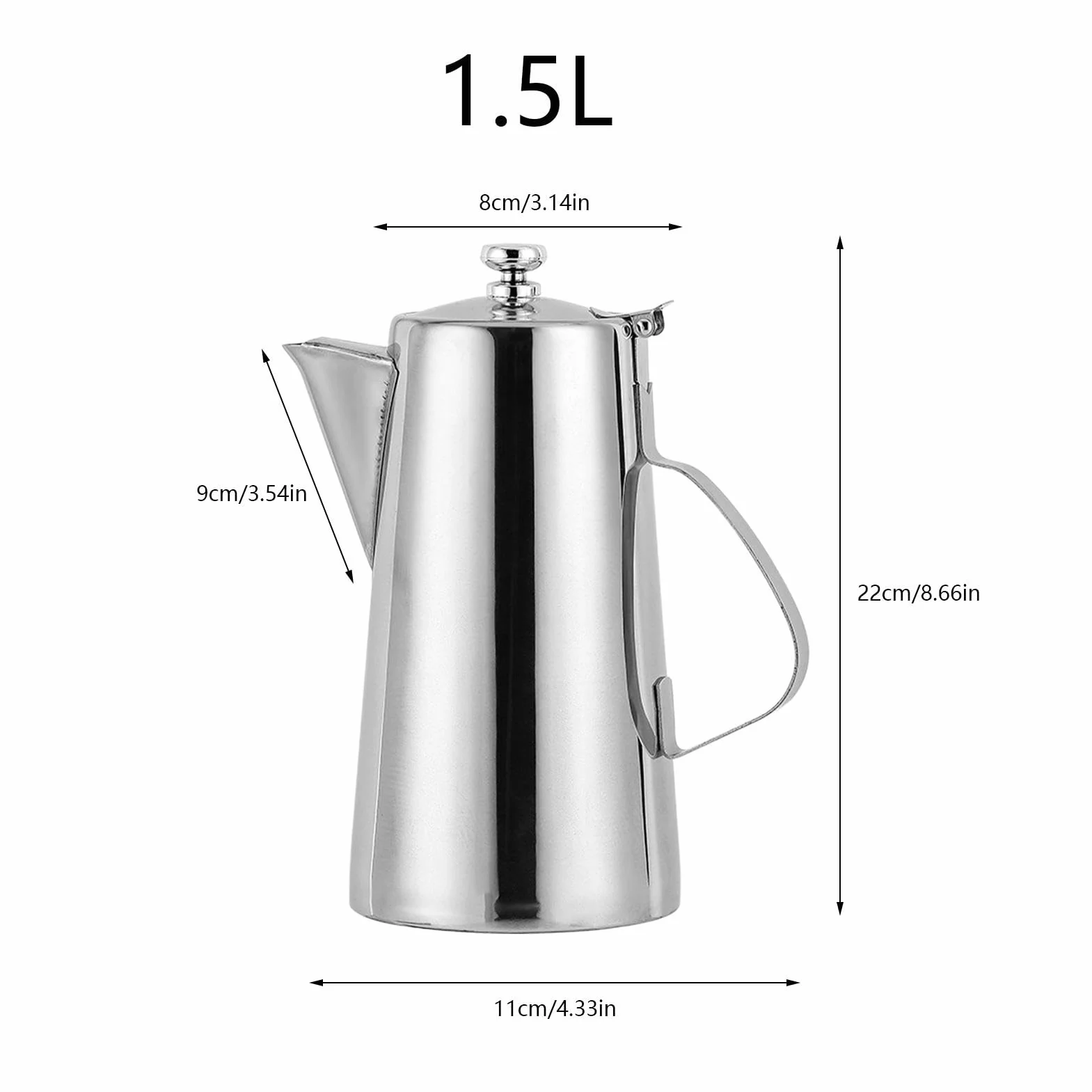 Pot à café en acier inoxydable carafe à boisson bouilloire d'eau froide pour maison bar hôtel