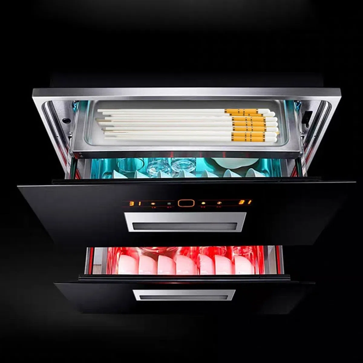 Baguettes réutilisables en métal, Baguettes en céramique antidérapantes, Coffret Cadeau en Porcelaine(C 10 Paires)