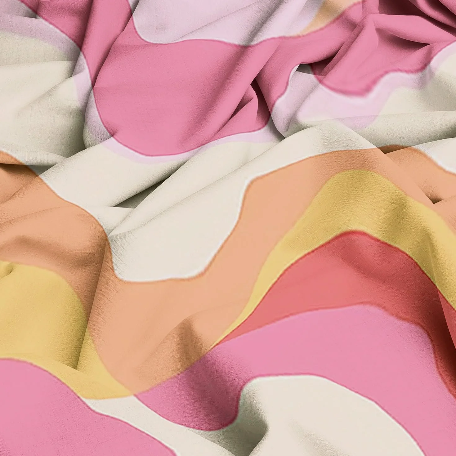 Rideaux Isolants 110x215 cm 2 Panneaux Anti-Chaleur Opaque Design Tribal Rétro Abstrait Rose Orange