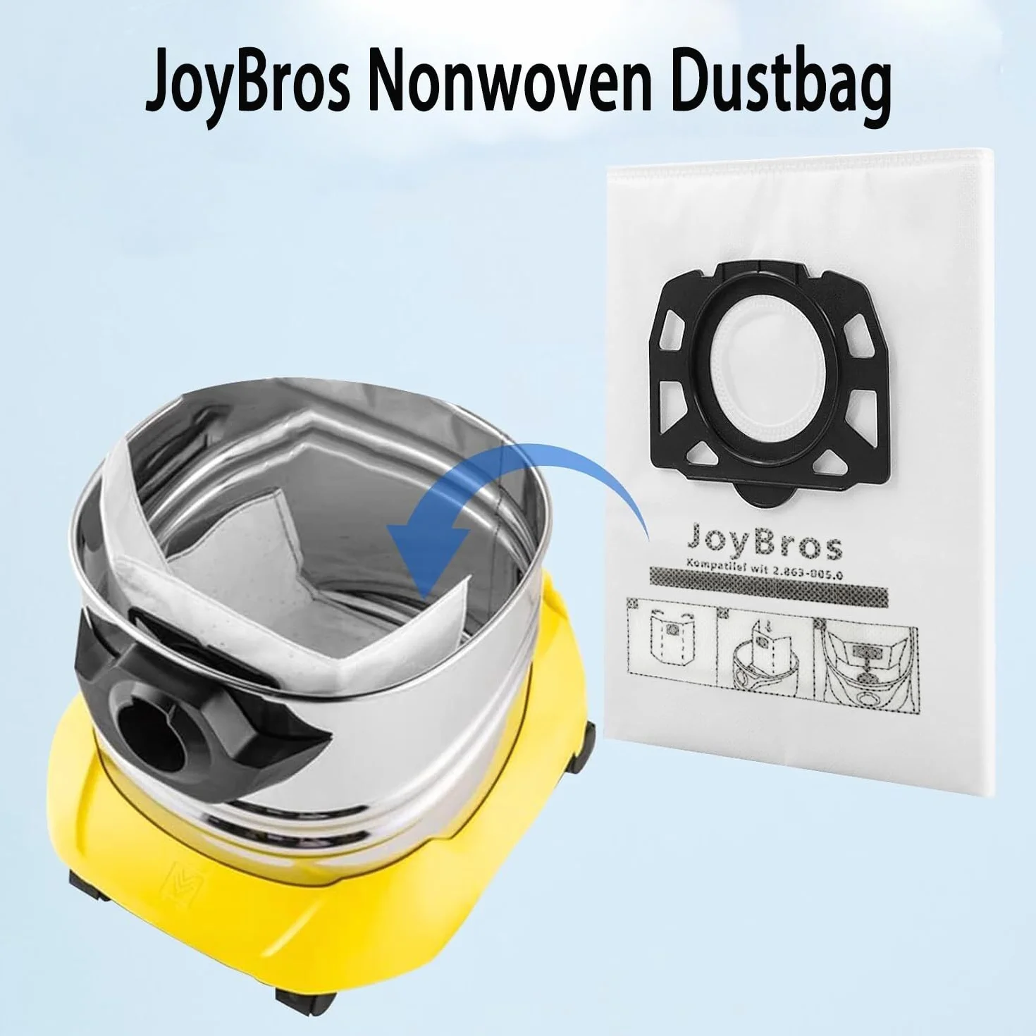 Sacs à Poussière Compatible Kärcher WD4 WD5 WD6 PS WD5P WD6P Premium MV4 MV5 MV6 - Lot de 10