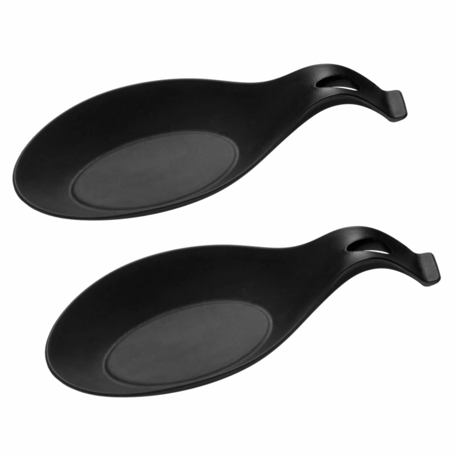 Repose Cuillère en Silicone, Porte Cuillère de Cuisine, Résistant à la Chaleur, pour Louches et Ustensiles (Noir)