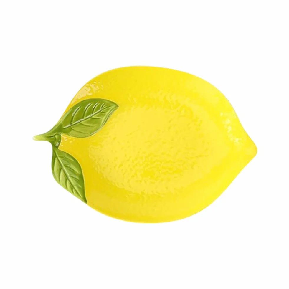 Repose-cuillère en céramique en forme de citron pour comptoir de cuisine