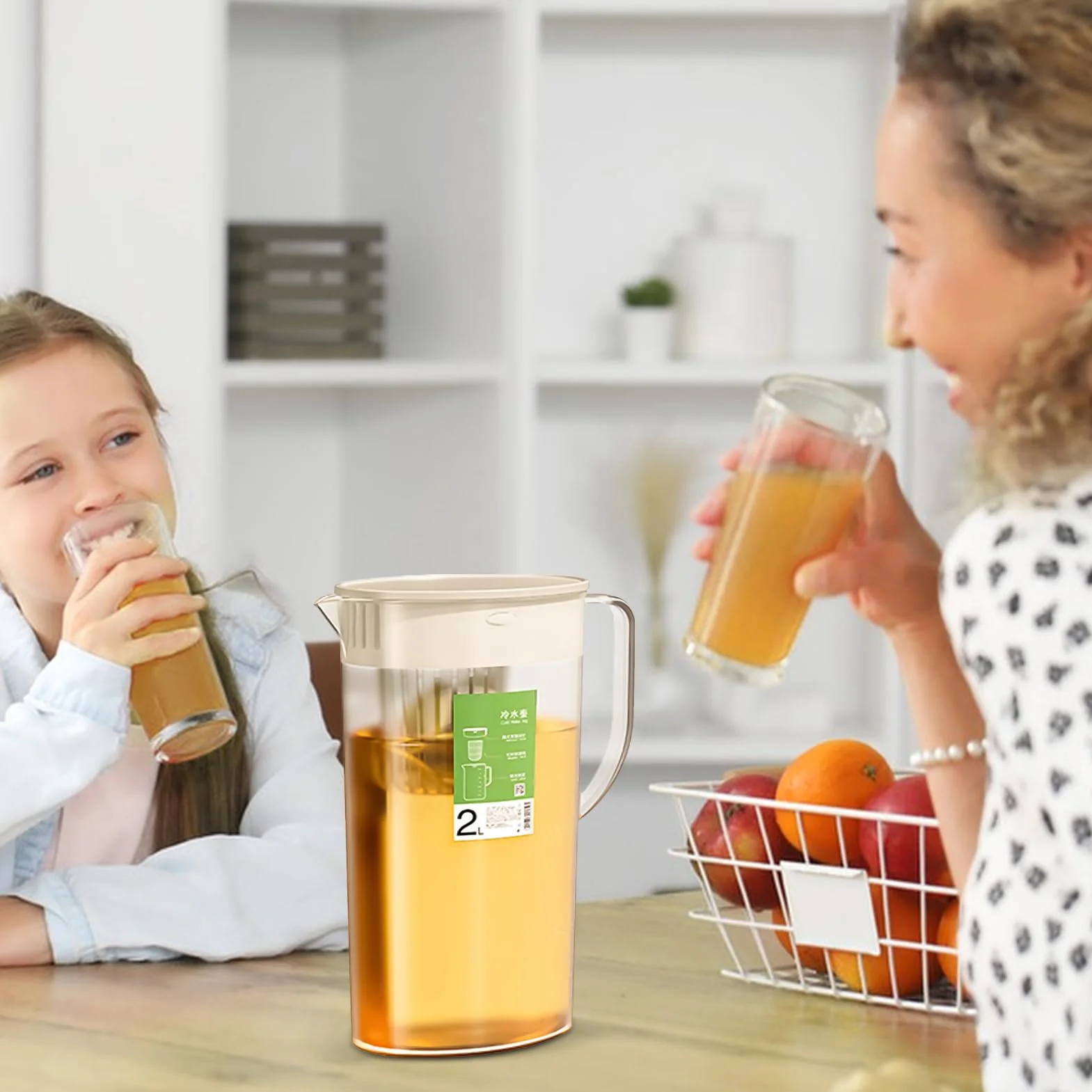 Pichet à eau avec infuseur à fruits 2 L couvercle distributeur de boissons