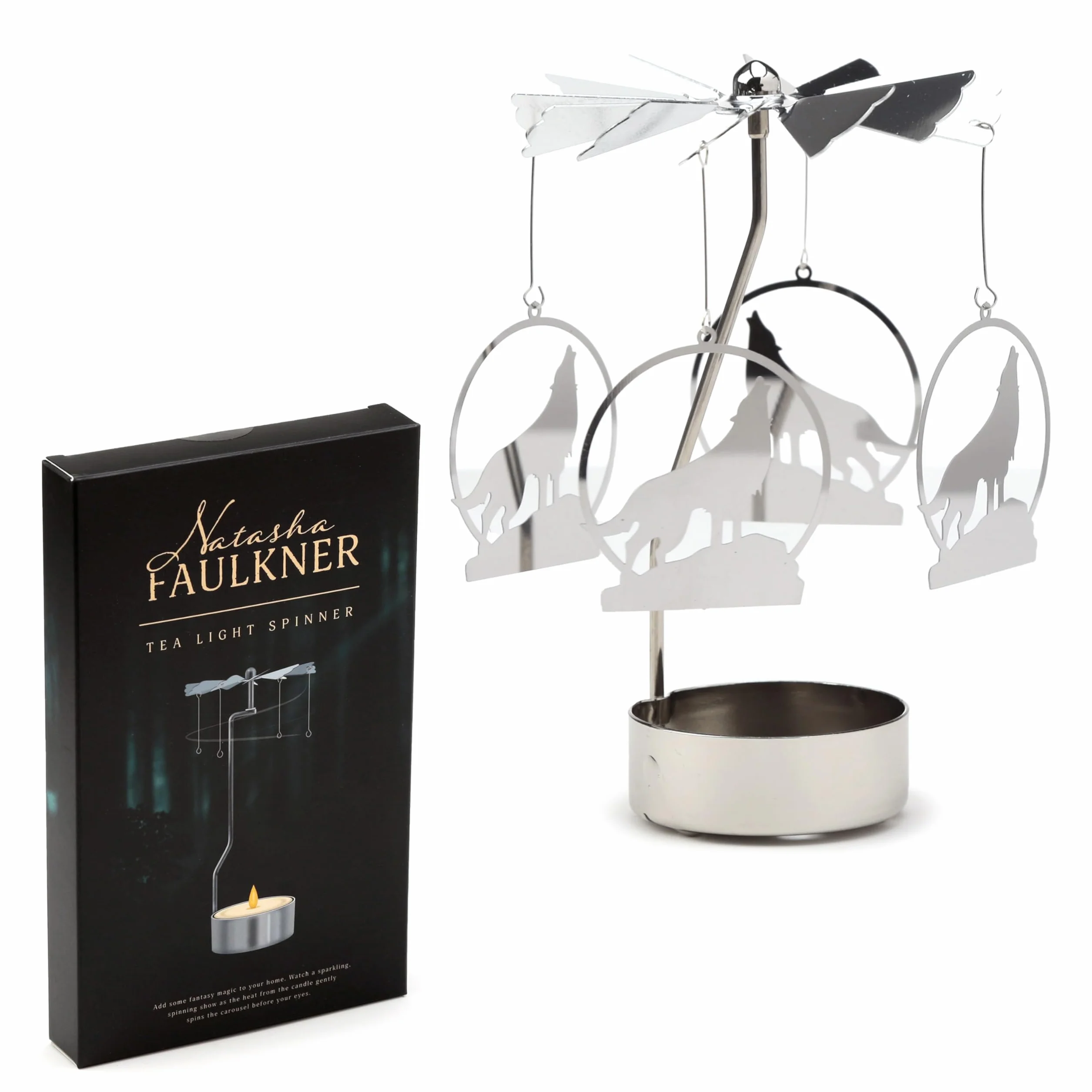 Puckator Bougeoir Rotatif en Forme de Loup Hurlant - Décoration d'intérieur - Accessoires de Salon