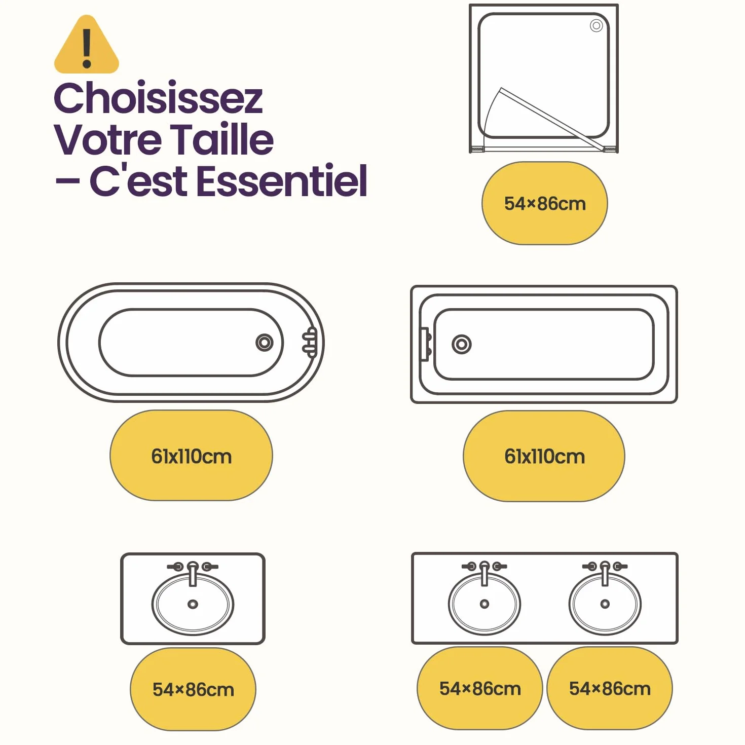 DEXI Tapis Salle de Bain Antidérapant 54 x 86 cm Ovale Absorbant Lavable Motif Plage