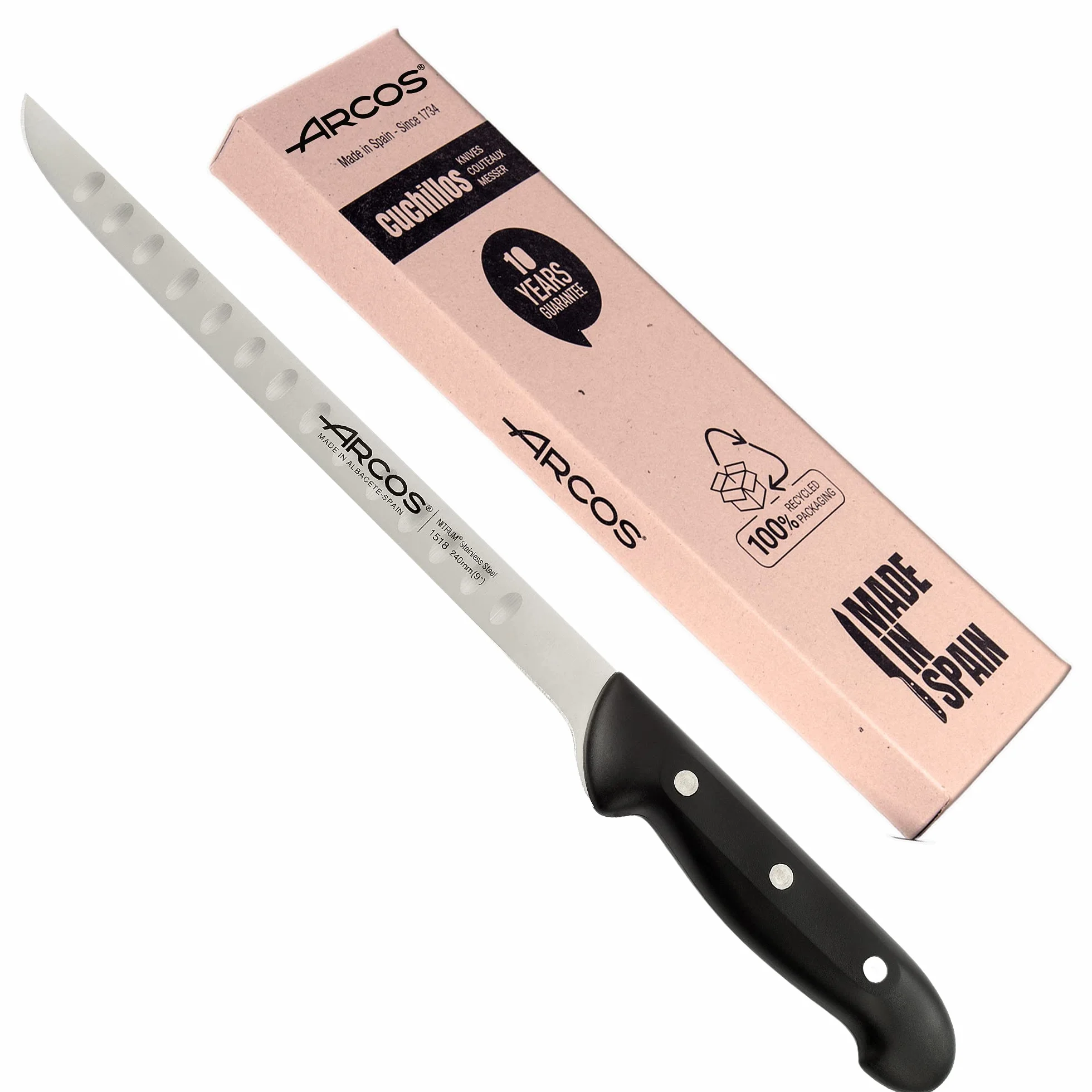 Arcos Couteau à Jambon Professionnel Acier Inoxydable Nitrum 240 mm
