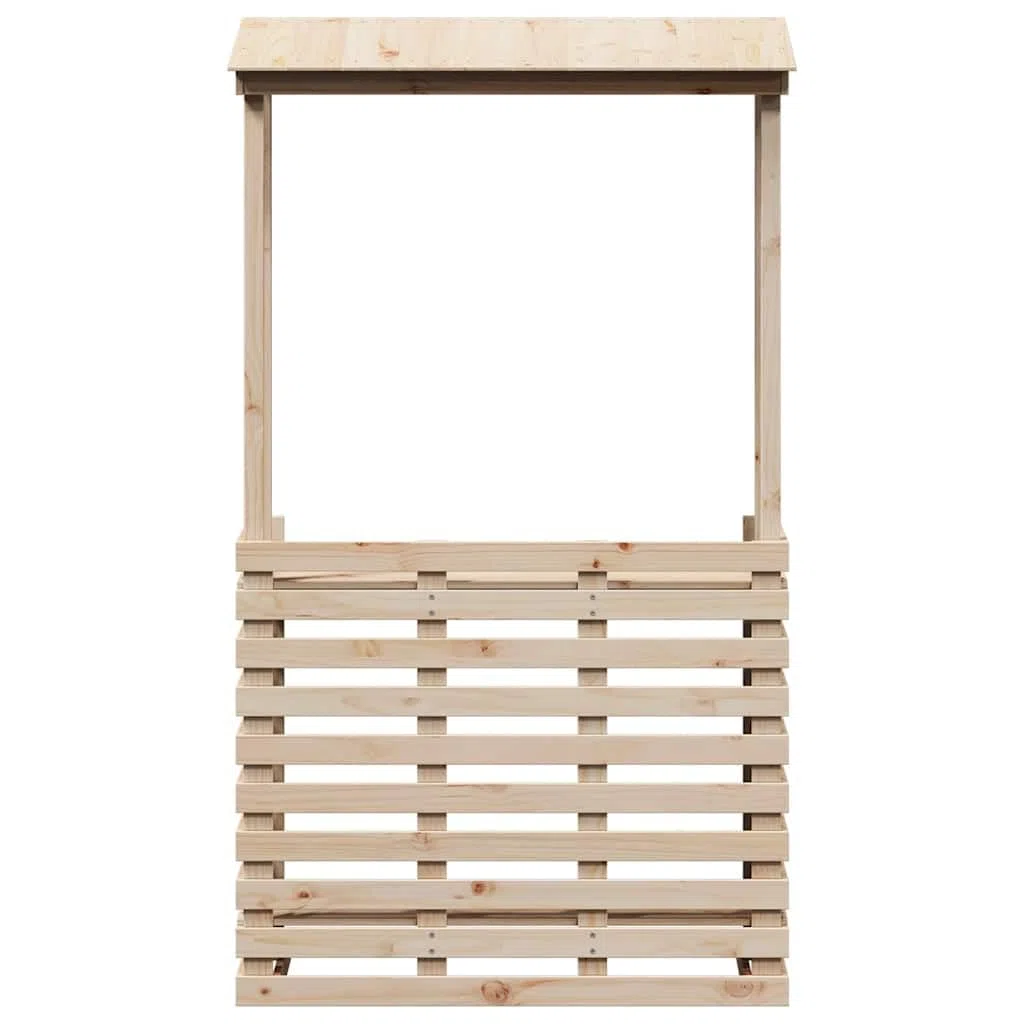 vidaXL Table de Bar d'extérieur et Toit 112,5x57x195,5 cm Bois Massif