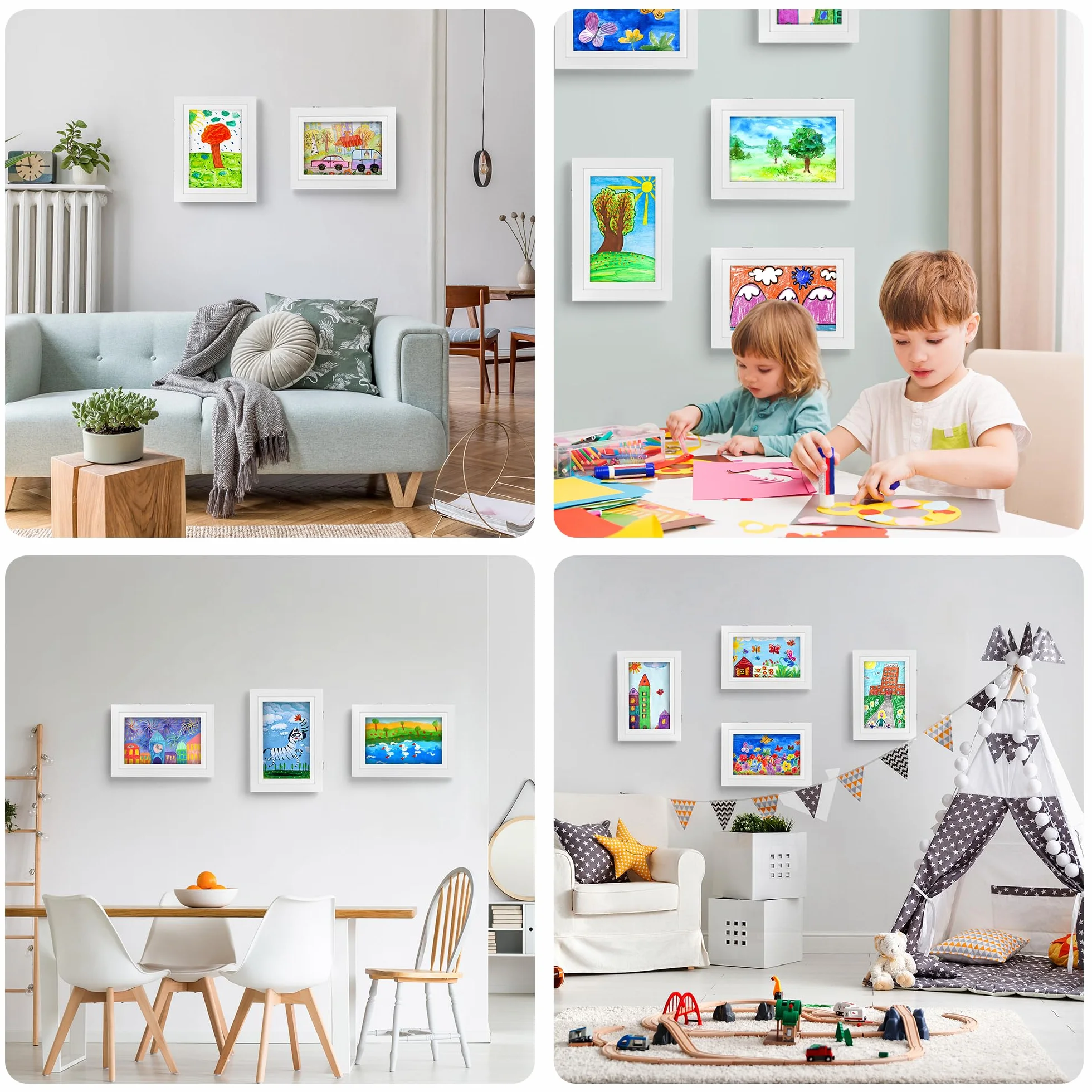 Cadres photos artistiques pour enfants A4 rechargeable 50-150 feuilles blanc
