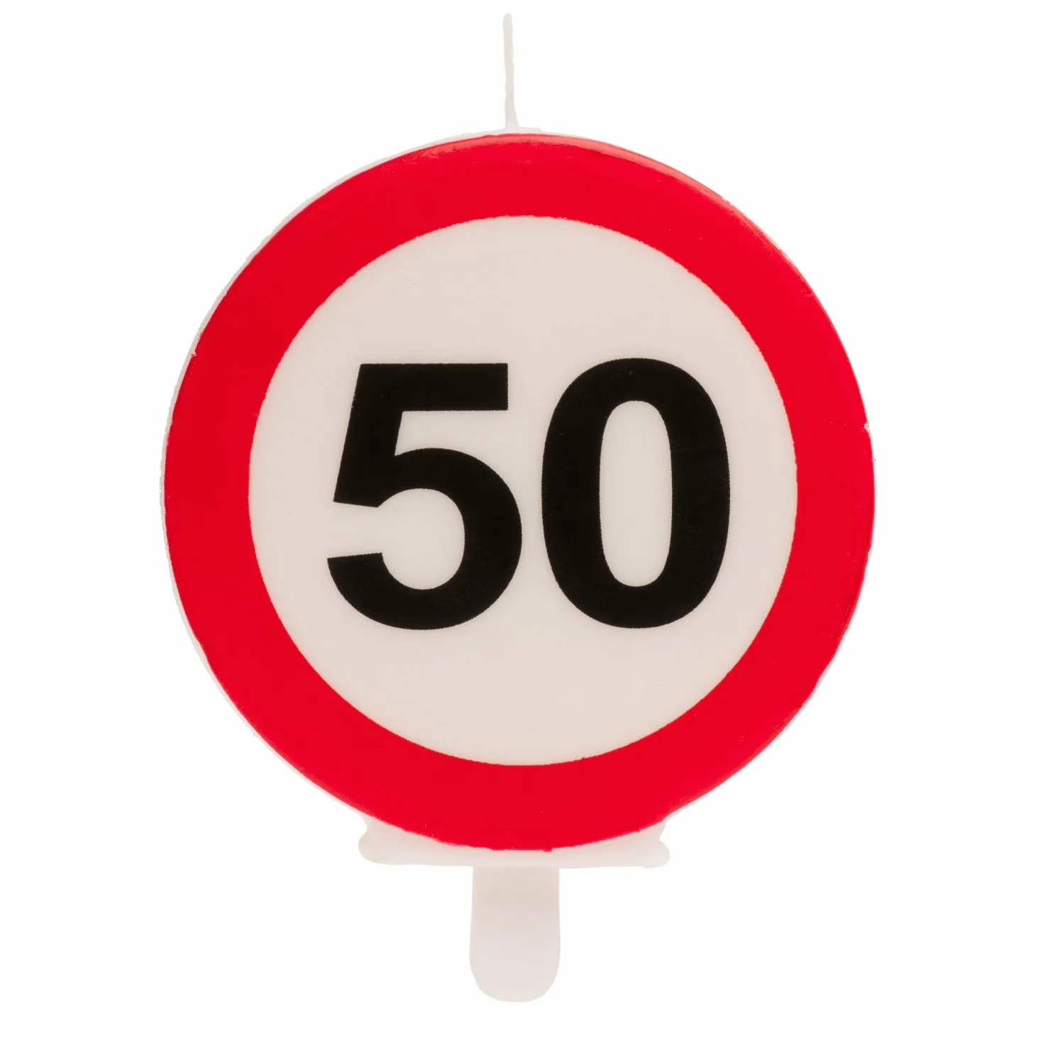 Bougie d'Anniversaire Numéro 50 avec Signe d'Interdiction, Multicouleur pour Décoration de Gâteaux