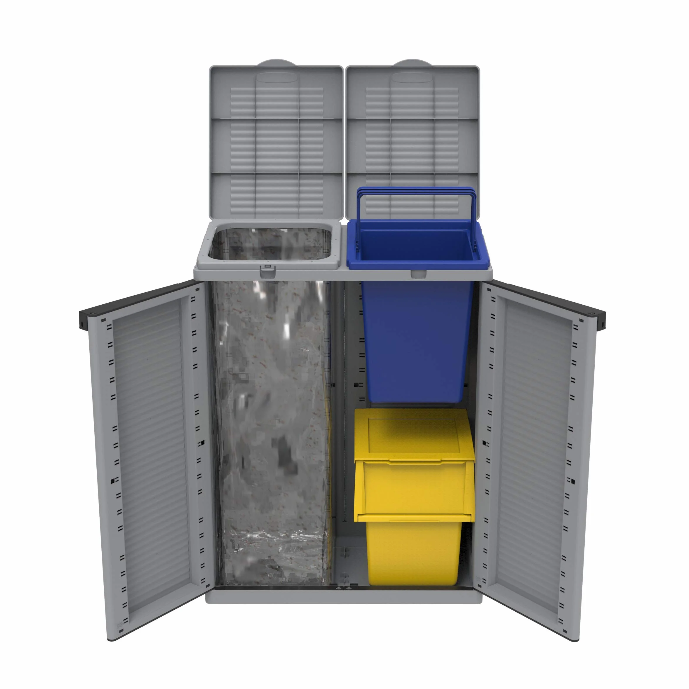 Terry Ecobin Poubelle Recyclage Tri Déchets Intérieur Extérieur Polypropylène Antichoc Jaune Bleu 25 L 30 L