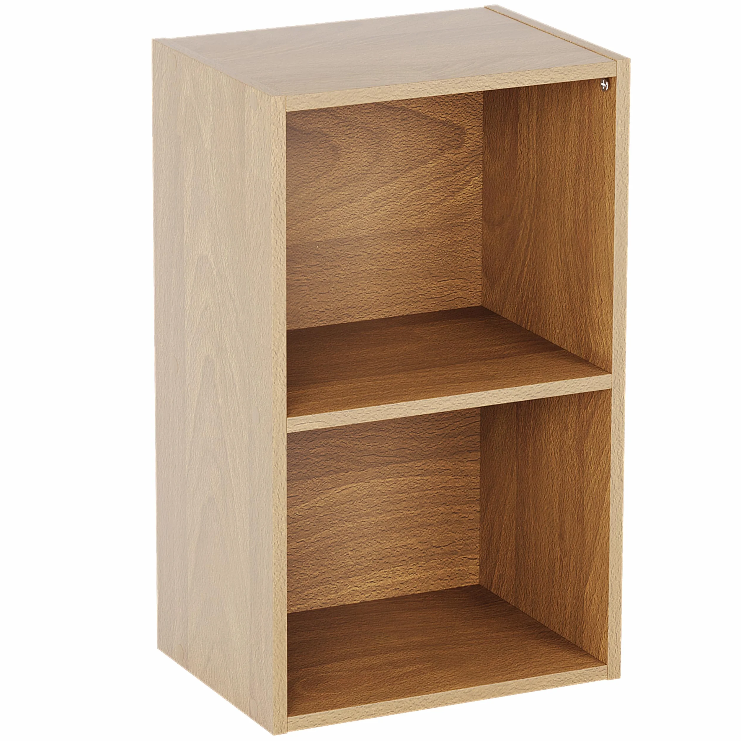 Vida Designs Oxford 2 Niveau Cube Bibliothèque Moderne Rangement H54xW32xD24cm Chêne