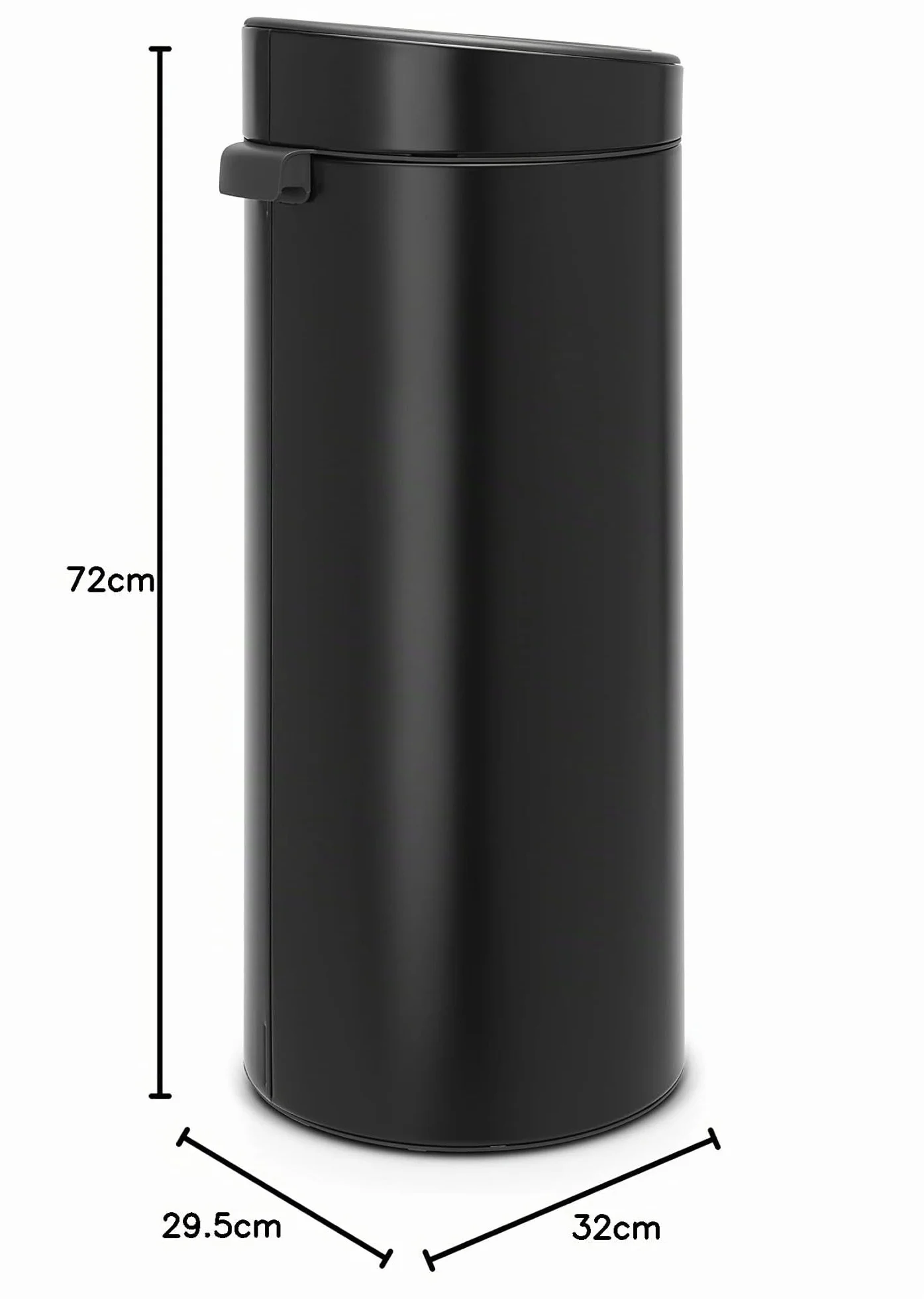 Brabantia Poubelle Touch Bin 30 litres Noir mat 115301