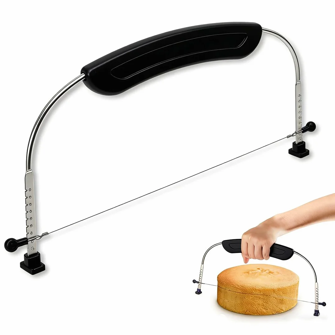 Couteau à Gâteau en Acier Inoxydable Réglable en Hauteur, Coupe Gâteau Patisserie