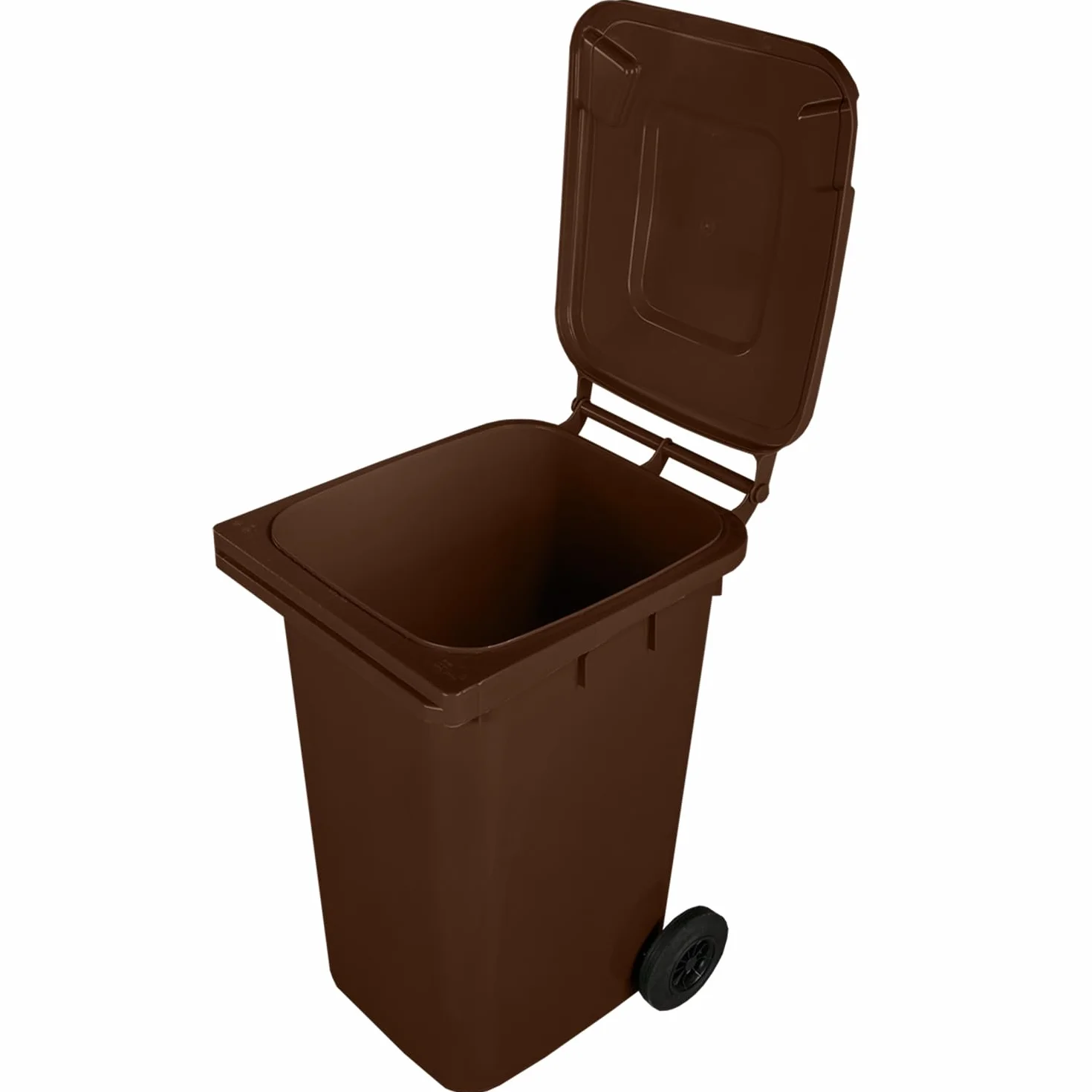 JESTIC Poubelle à roulettes 240 L Marron Tri Selectif garage XXL