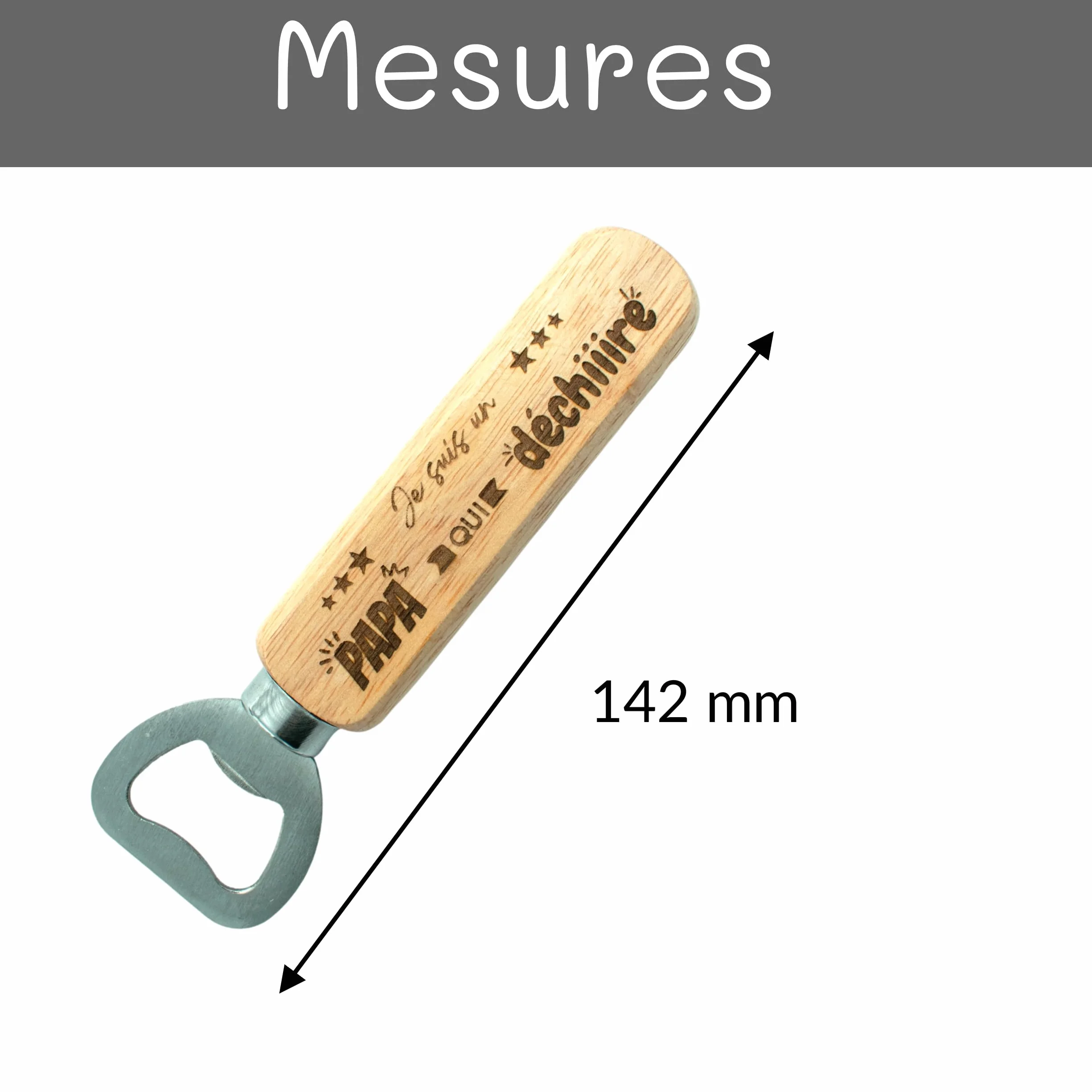 Décapsuleur Papa je t'aime cadeau fête des pères personnalisable