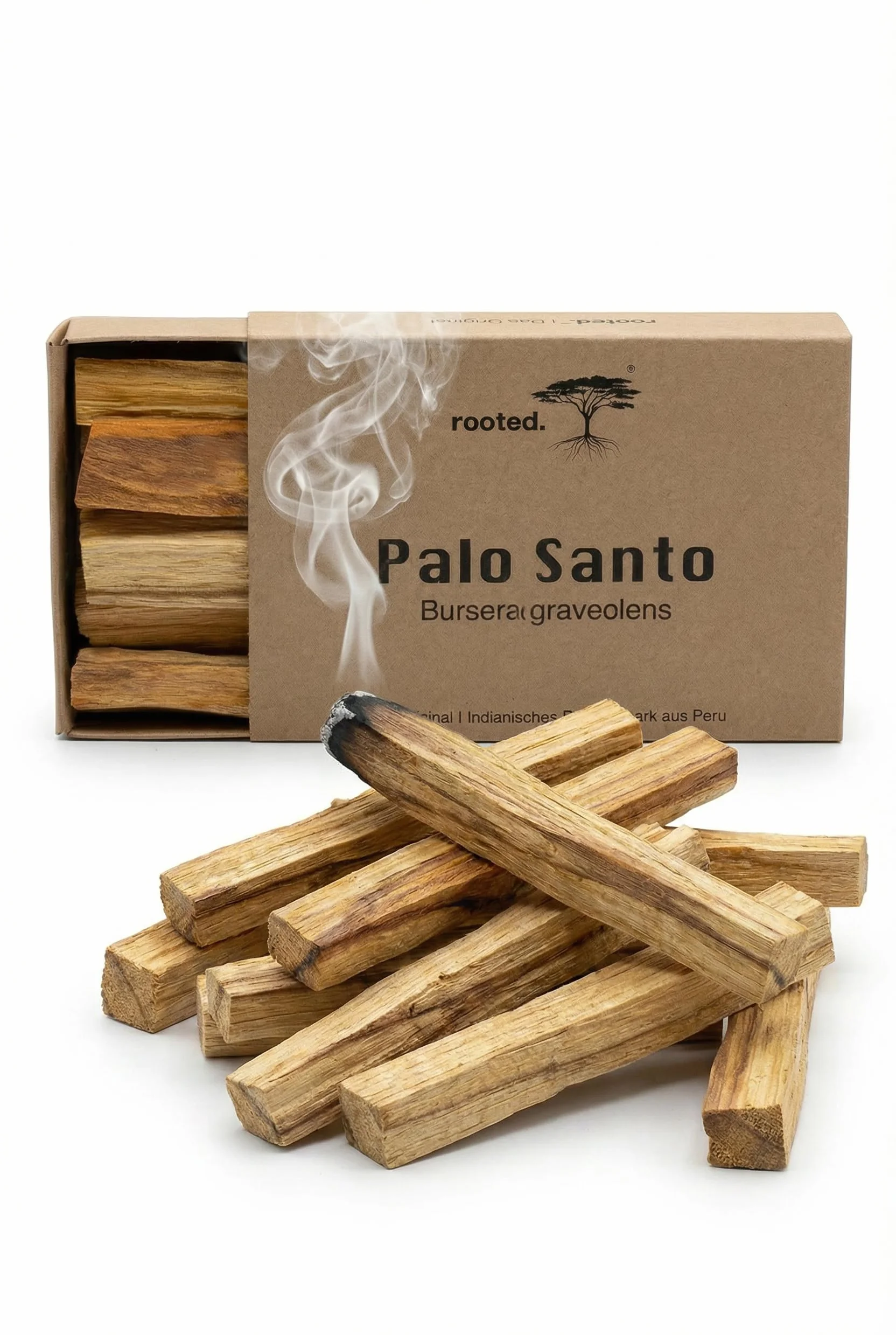rooted.® L'Original Palo Santo - Bois sacré du Pérou - Encens - Méditation et Purification - Récolte Durable