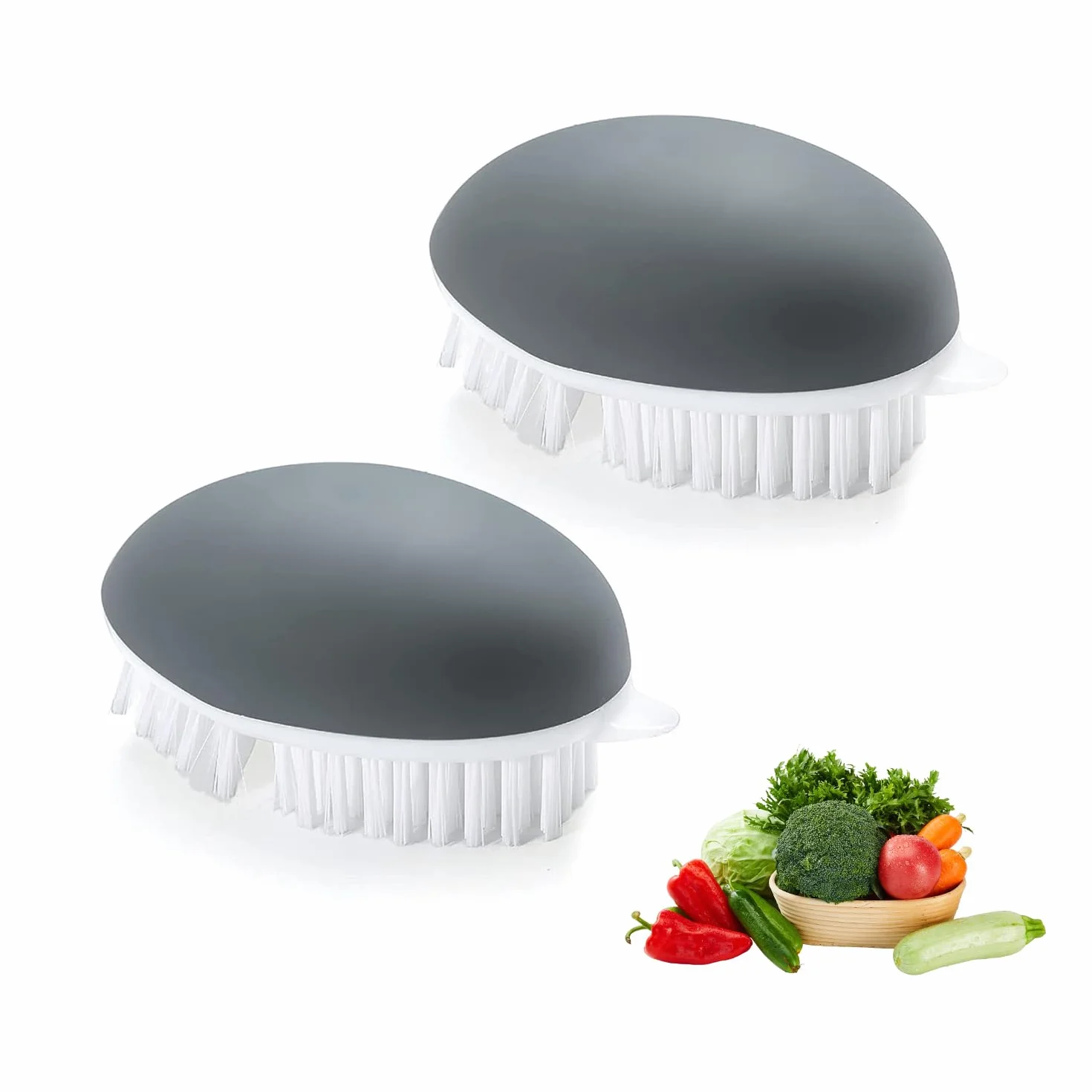 Lot de 2 brosses de nettoyage pour fruits et légumes, brosse de cuisine