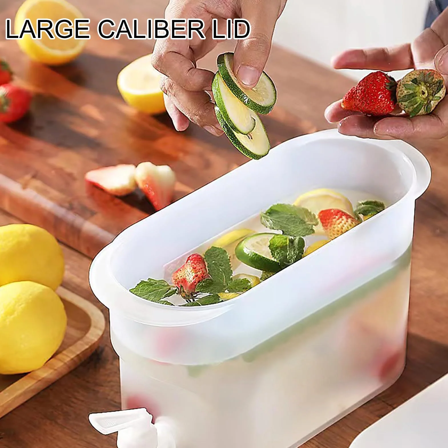 Distributeur de Boisson 3,5L avec Robinet, Grande Capacité, Plastique, pour Thé Glacé, Limonade