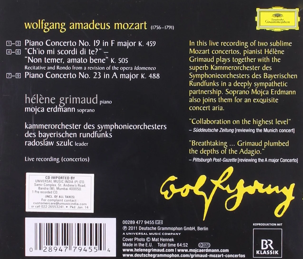 Mozart Piano Concertos Nos. 19 & 23