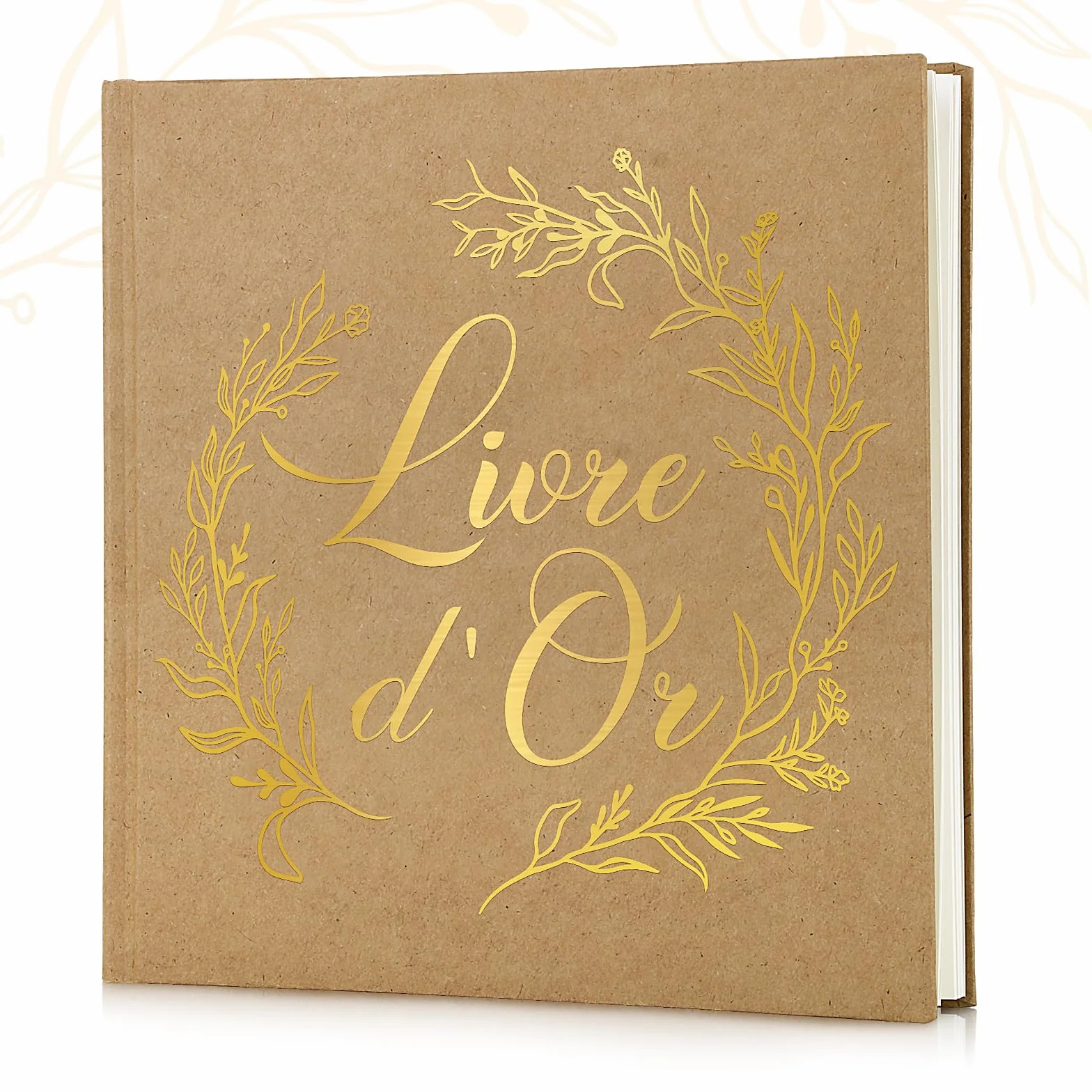 Livre d'or Mariage 60 pages Couverture Rigide Kraft Guest-Book Registre