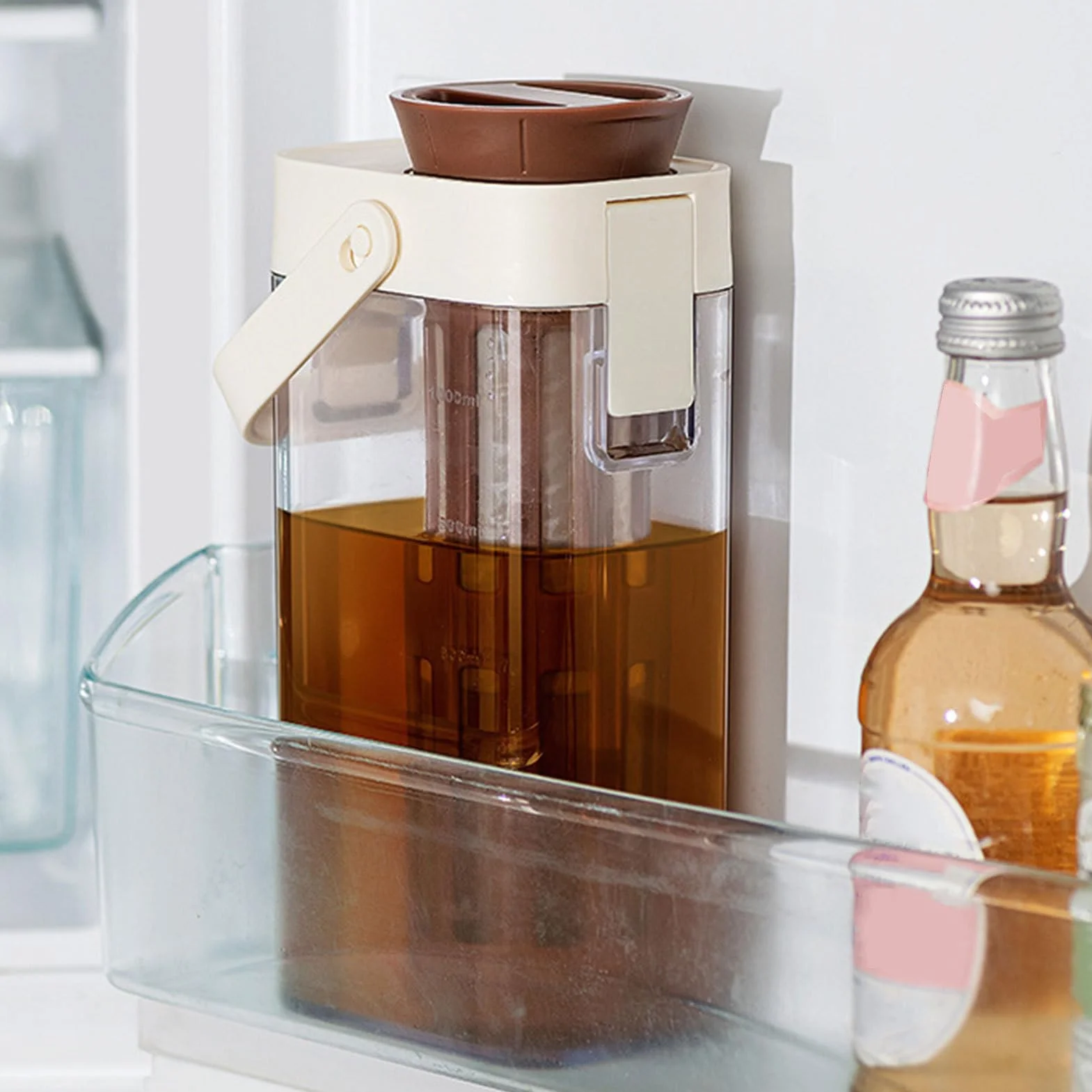 Pichet À Thé Glacé Limonade Transparent 1L Anti-Fuites Stockage Boissons