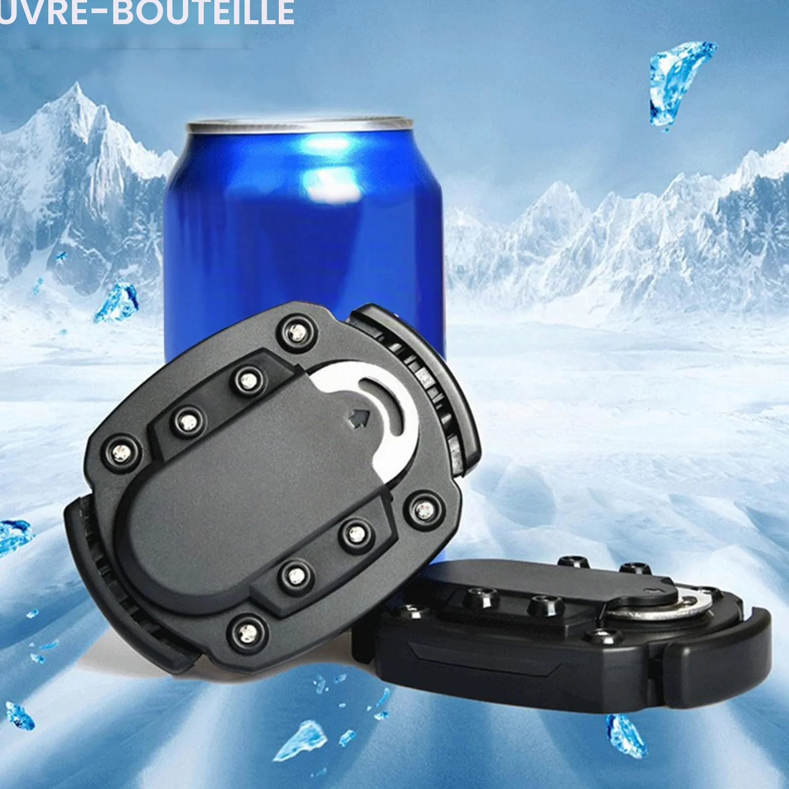Ouvre-boîtes Manuel Décapsuleur à Bord Lisse, Noir