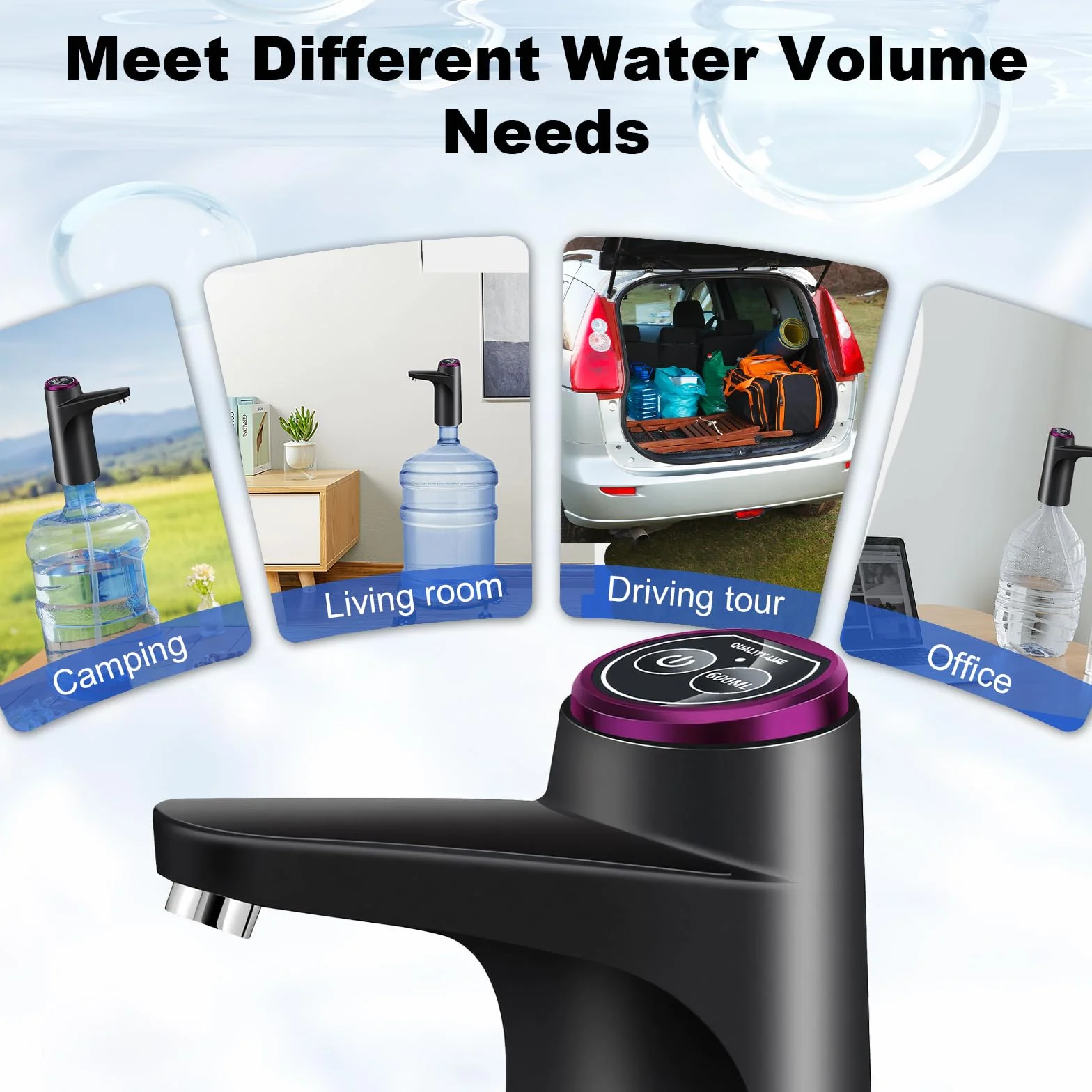 Pompe à eau potable USB 5L automatique pour cuisine bureau camping