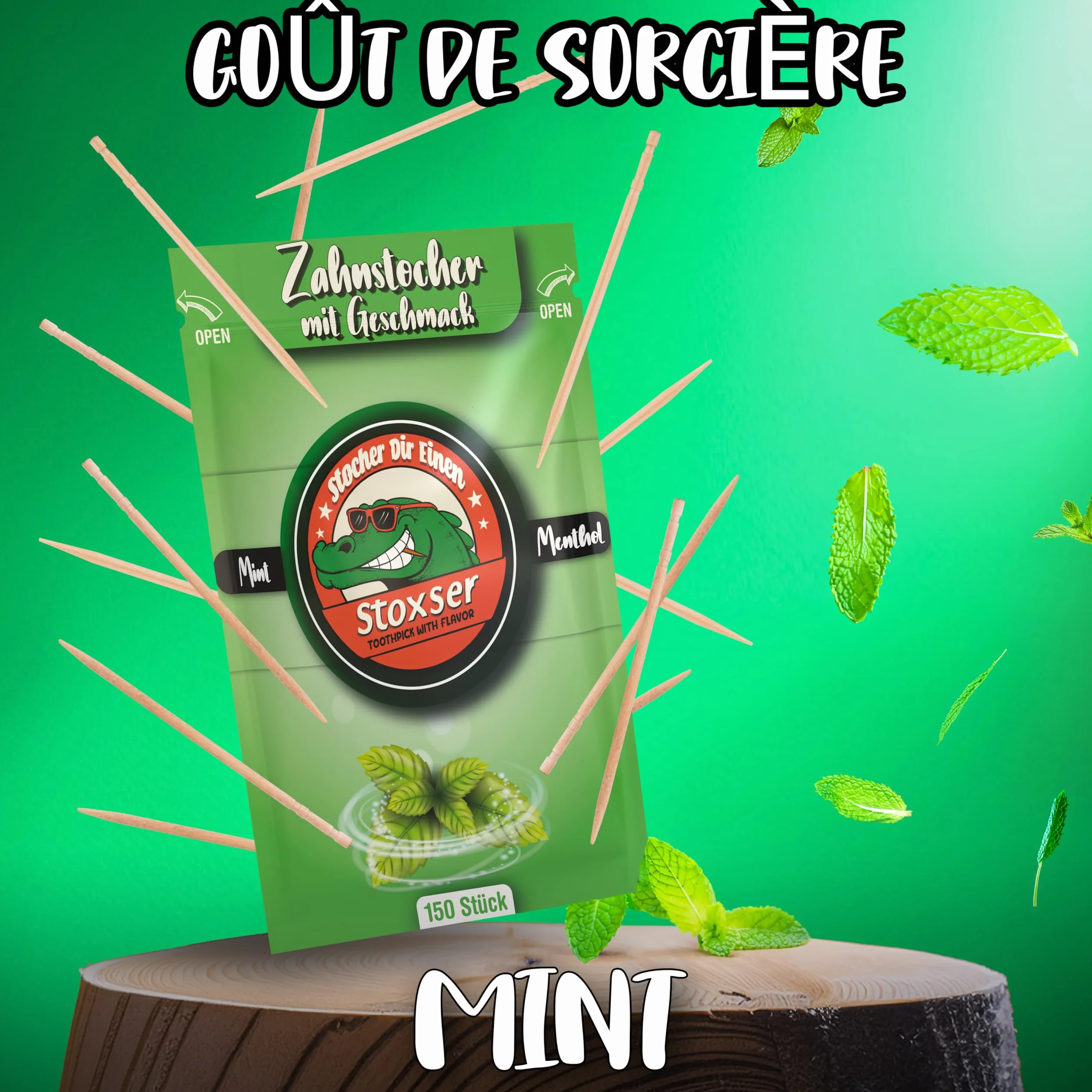Lot de 150 cure-dents menthe menthol - Cure-dents sans sucre - Fil dentaire