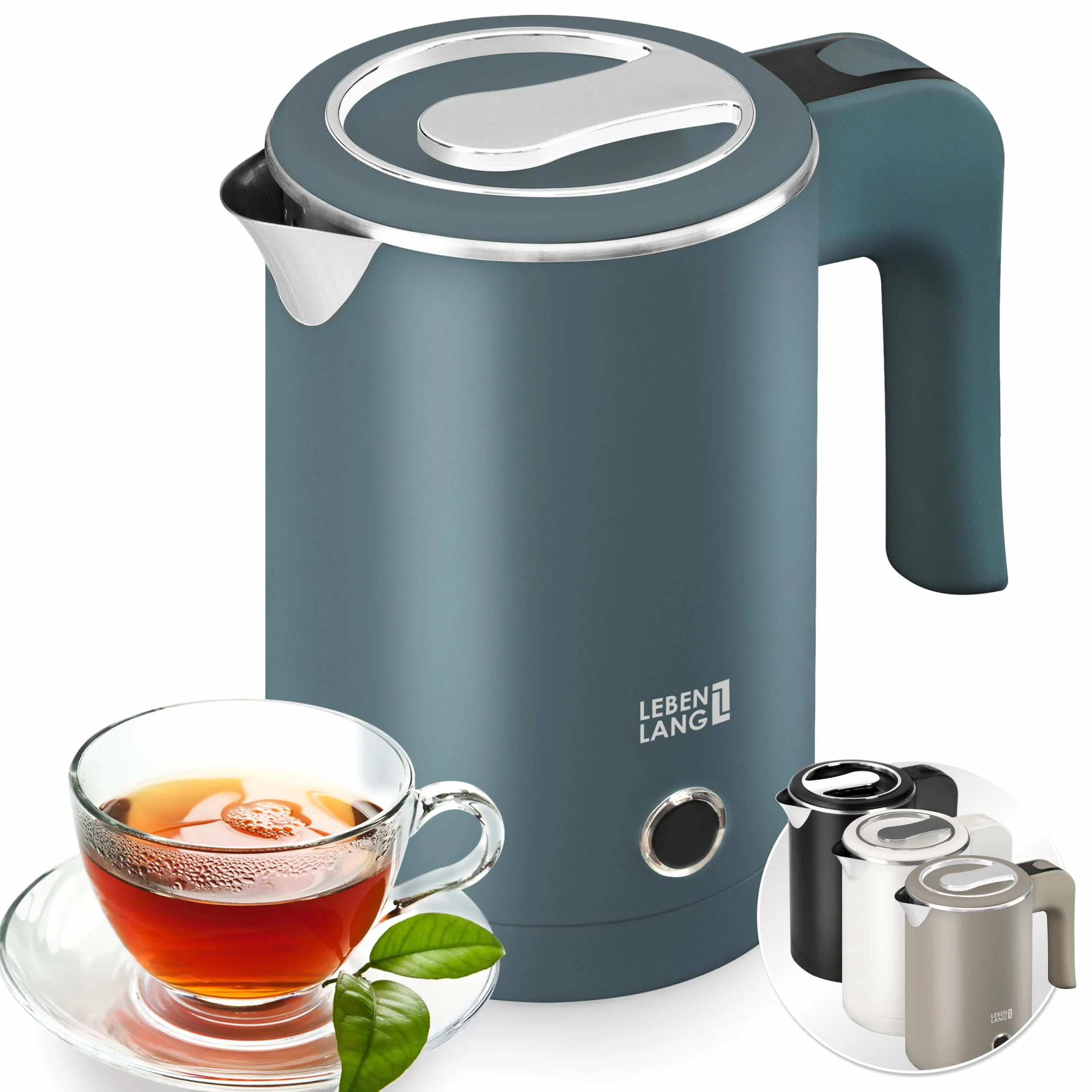 Mini bouilloire électrique en acier inoxydable 500ml 600W voyage blanc noir