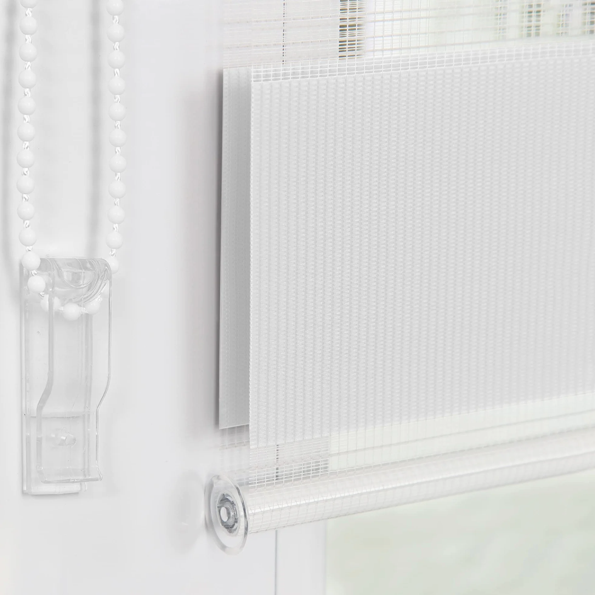 Enrouleur Jour Nuit sans Perçage Tamisant pour Fenêtre 55 x 150 cm Blanc