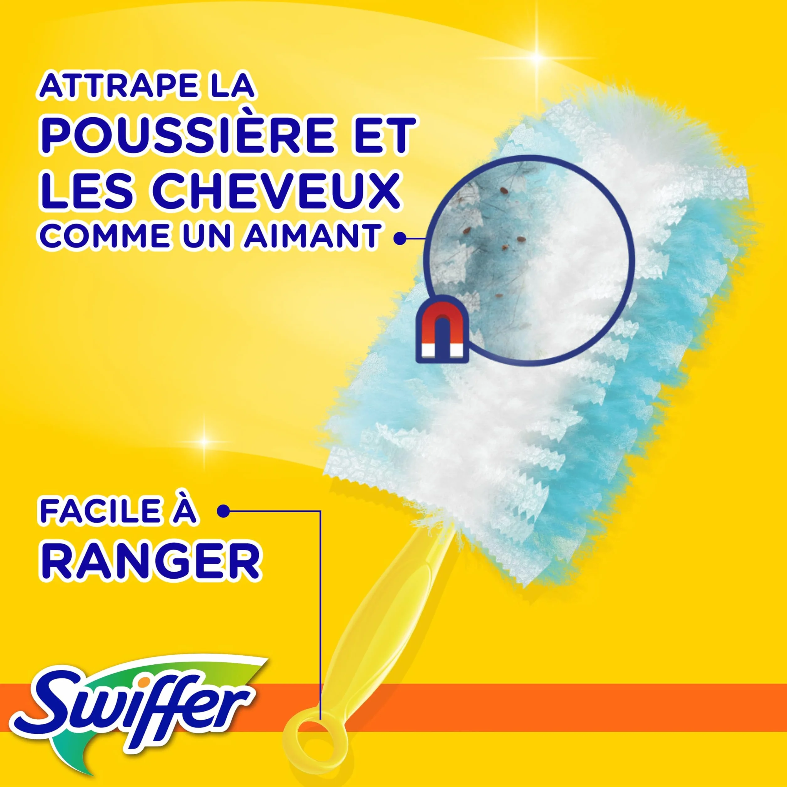 Swiffer Duster Plumeau Kit de Démarrage 1 Manche 13 Recharges Capture Poussière Poils Allergènes