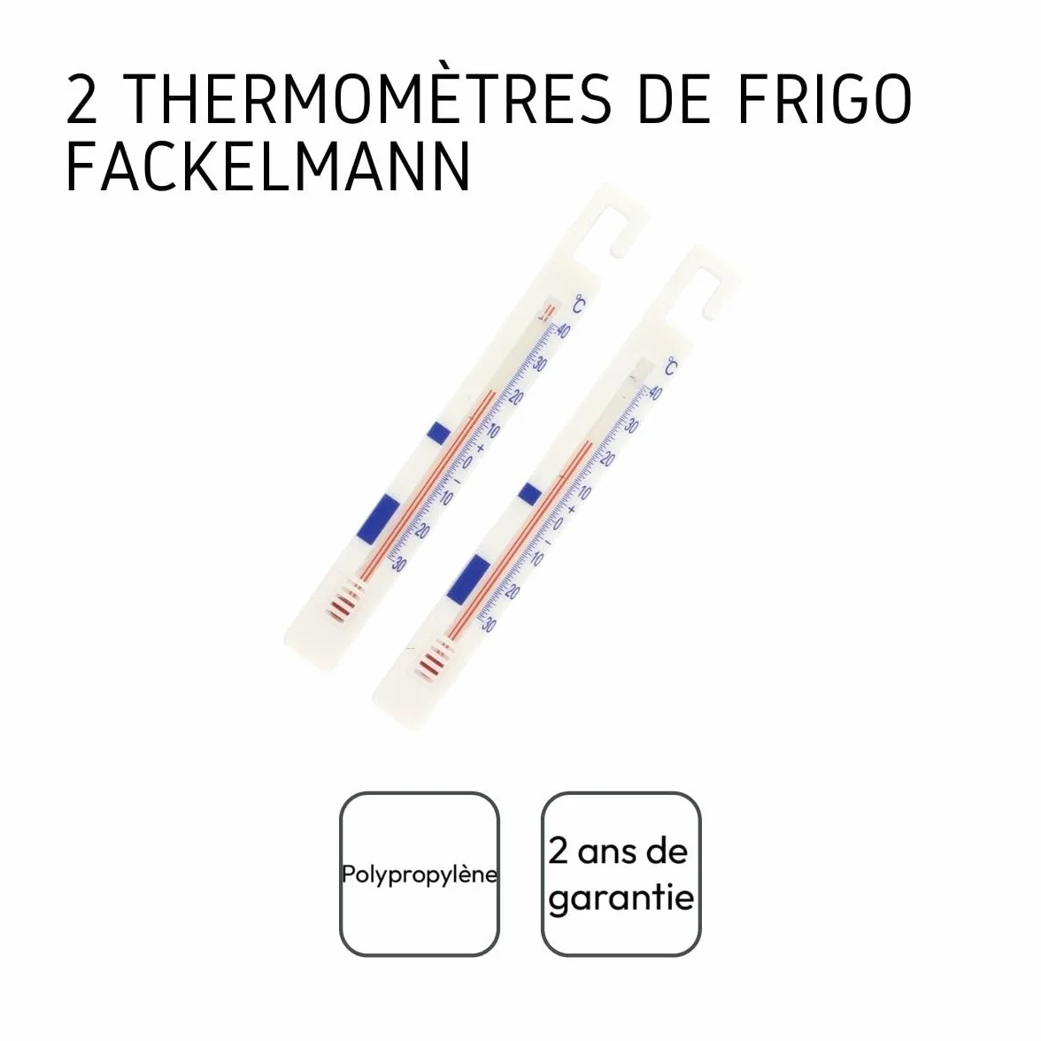 Thermomètre réfrigérateur et congélateur FM Professional Lot de 2 plastique blanc 15,5 cm