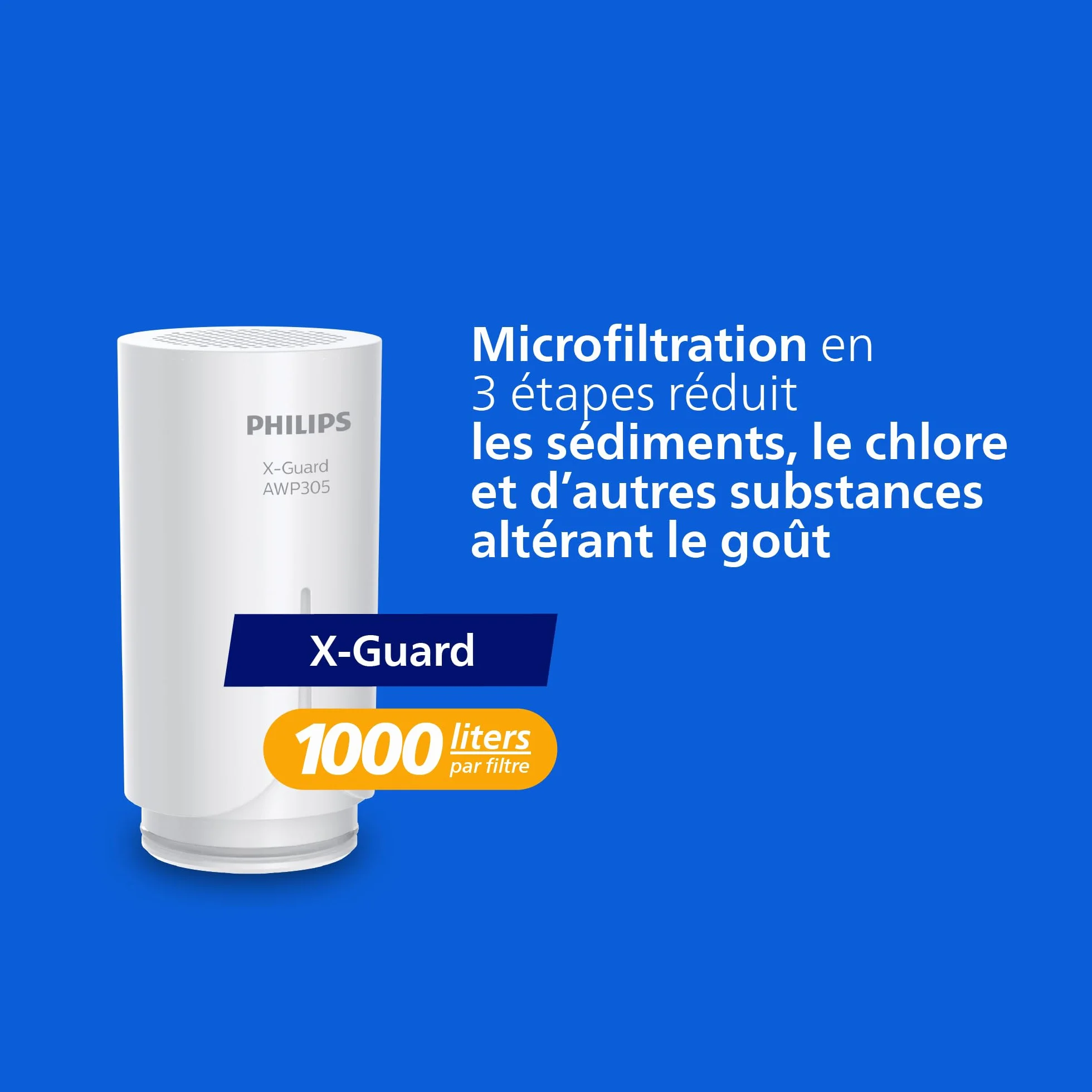 Philips Filtre à eau MICROFILTRATION avec affichage numérique 3 cartouches 1.000 L