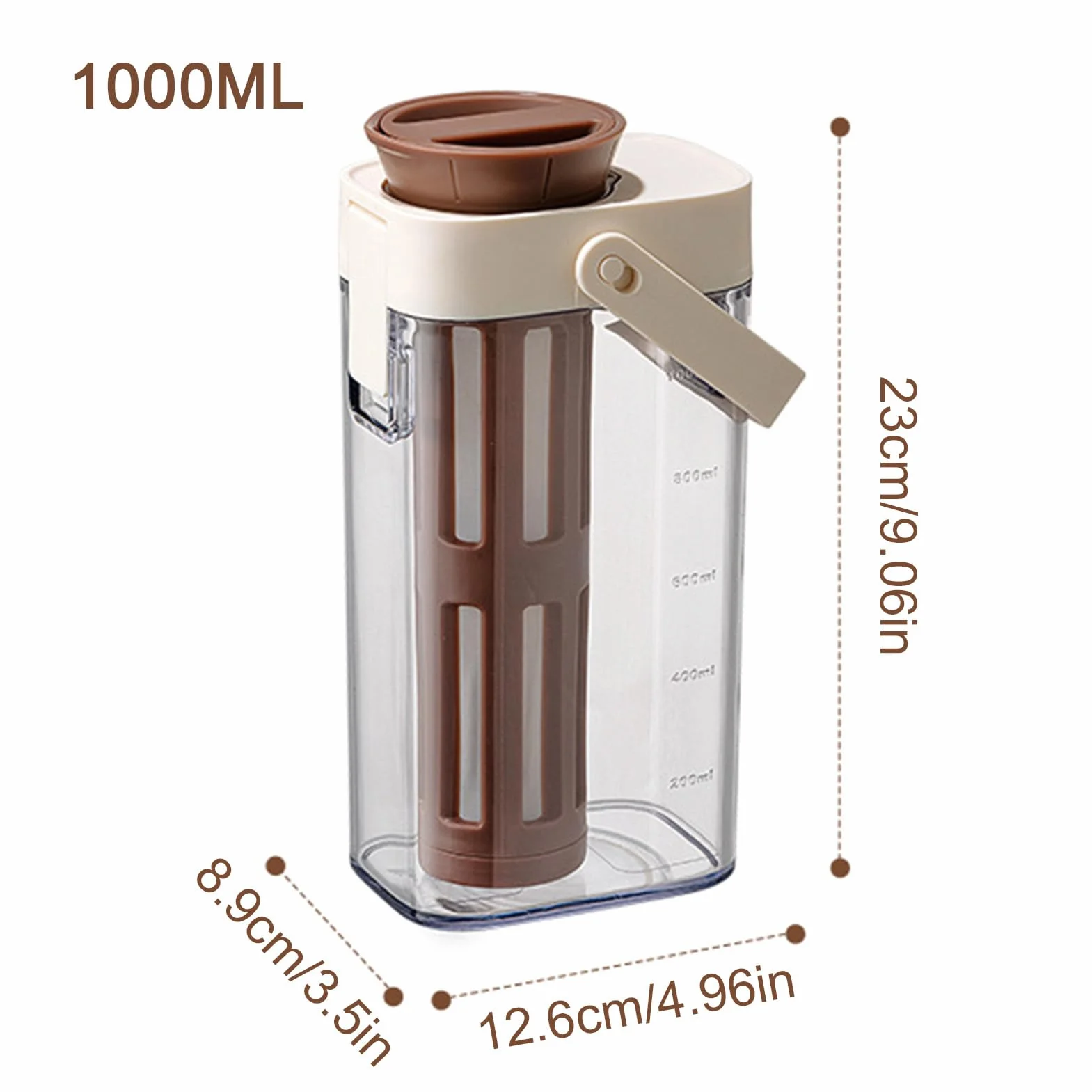 Infusion froide Cafetière Machine à café Porte-gobelet Jar Sturdy Poignée Couvercle sécurisé