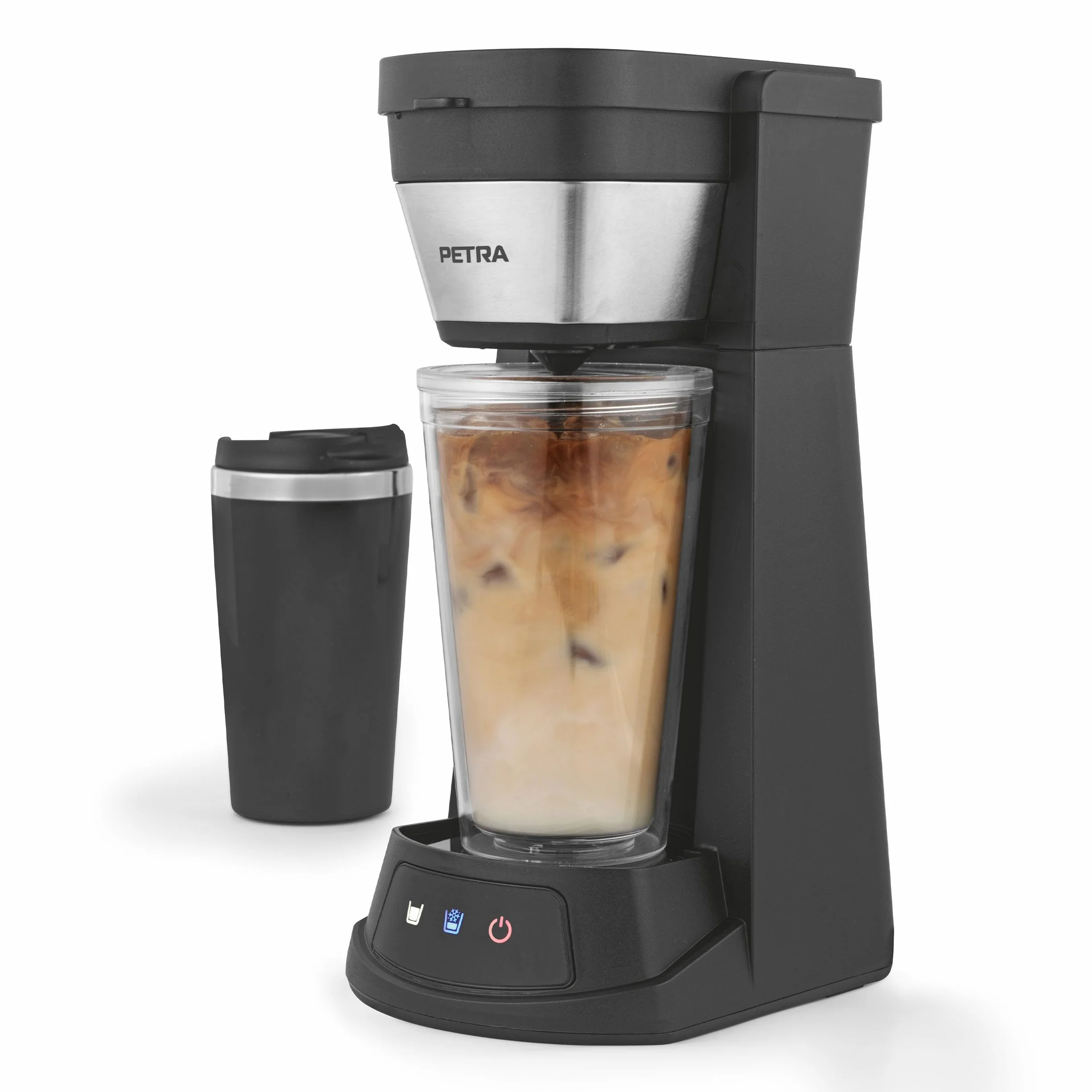 Petra Machine à Glacé 2 en 1 Café Espresso Frío 700W PT6214VDE Compatible Café Moulu Dosettes Tasse 420ml Gobelet 440ml