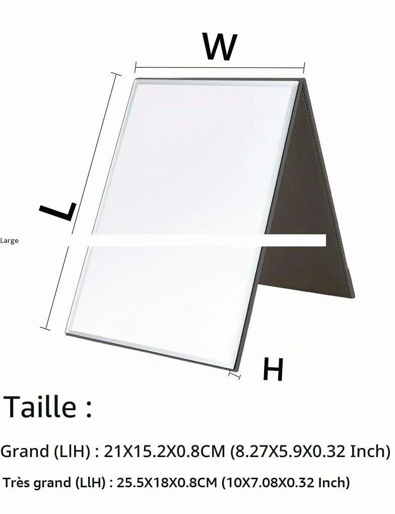 Grand Miroir de Maquillage Portable Super HD 10X7 Pouces Pliable