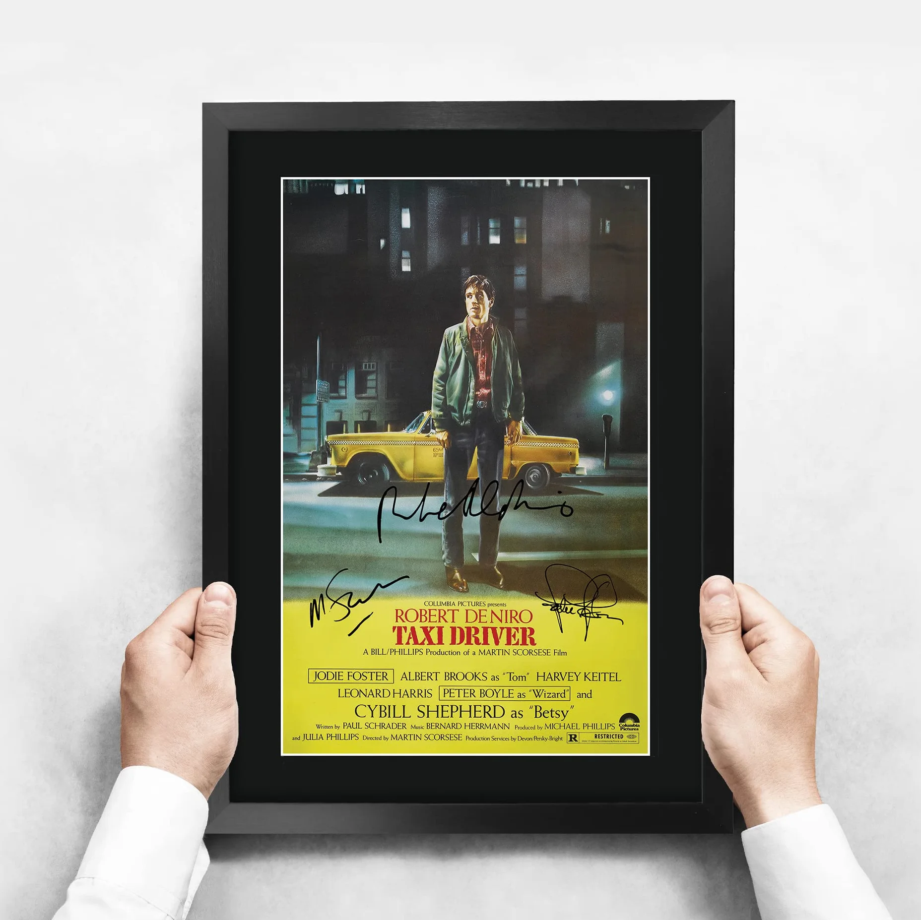 HWC Trading Taxi Driver Robert De Niro Jodie Foster Autograph Photo A3 Framed