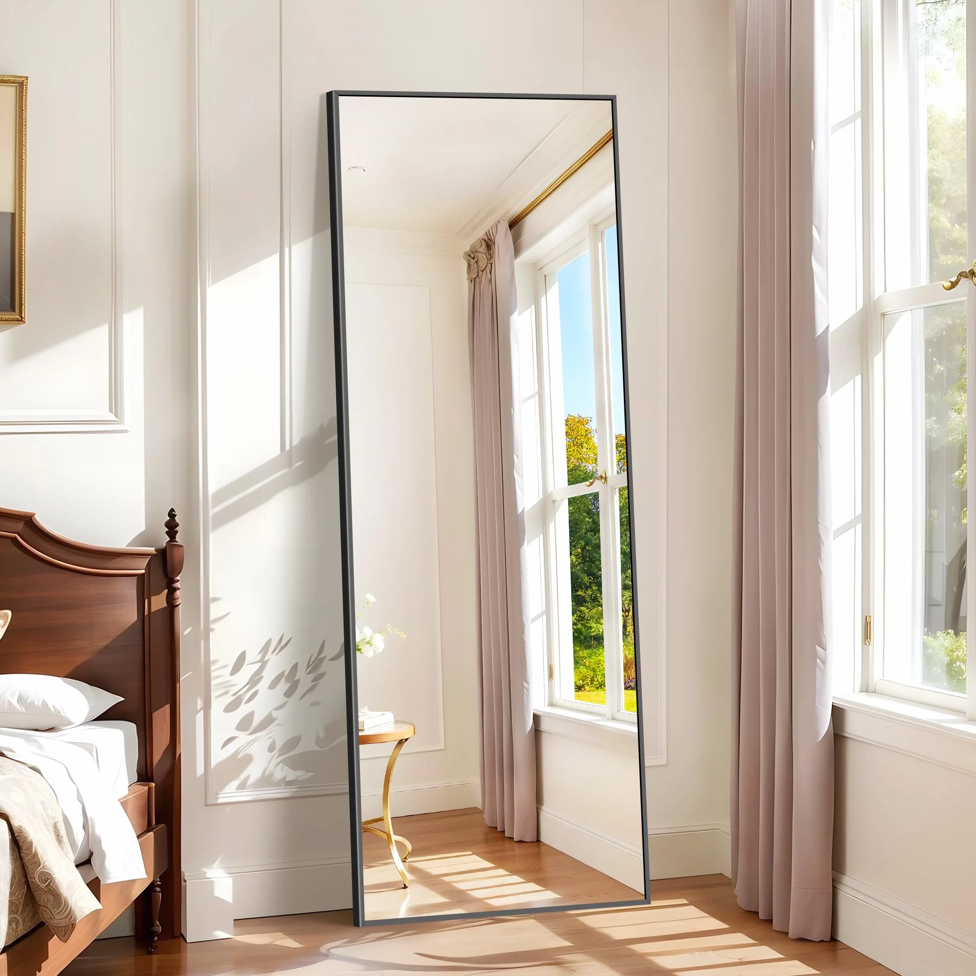 Weare Home Miroir Pleine Longueur Rectangulaire 165 x 60 cm Cadre en Métal Noir