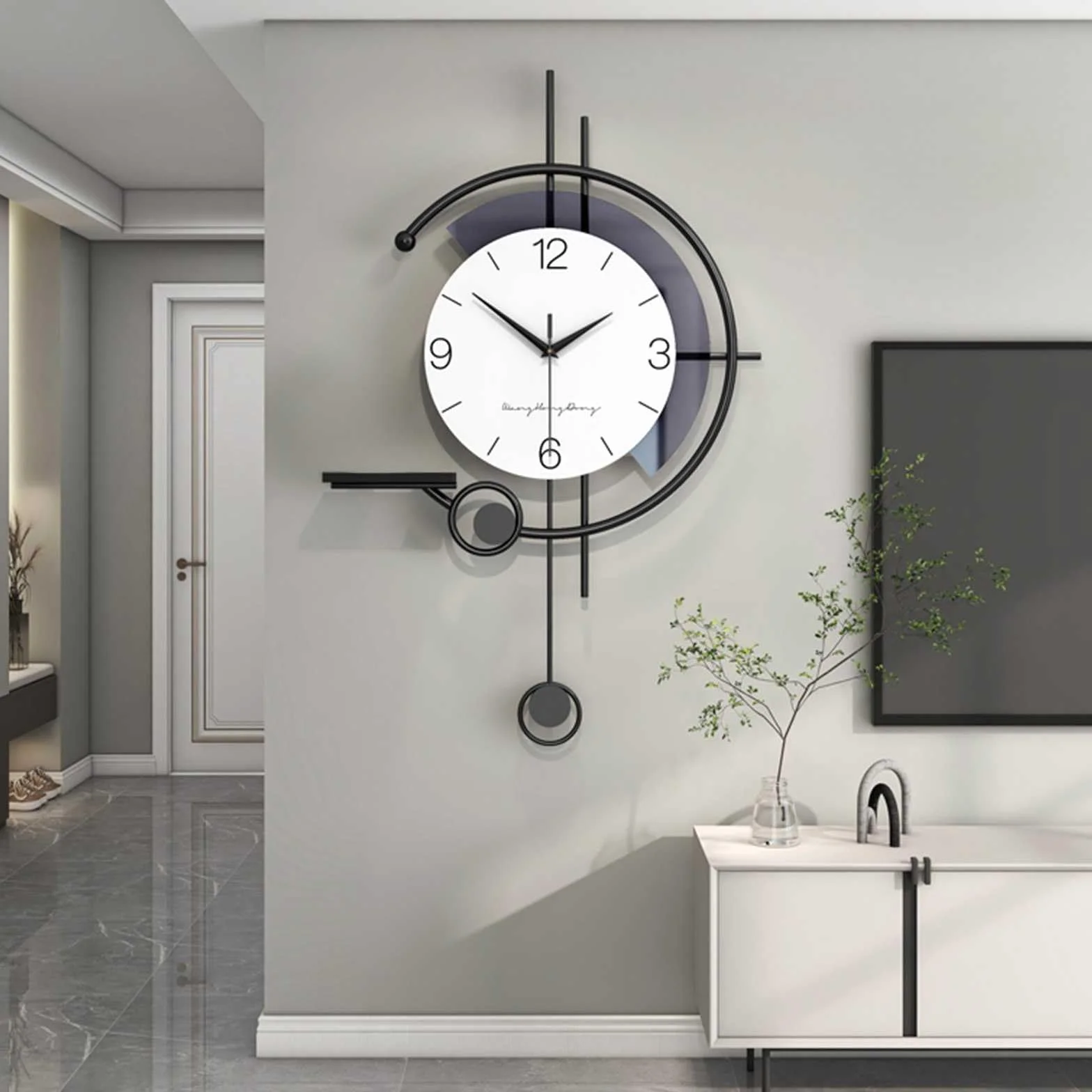 Horloge Murale Moderne Minimaliste Silencieuse Quartz Art Déco Salon Chambre Bureau