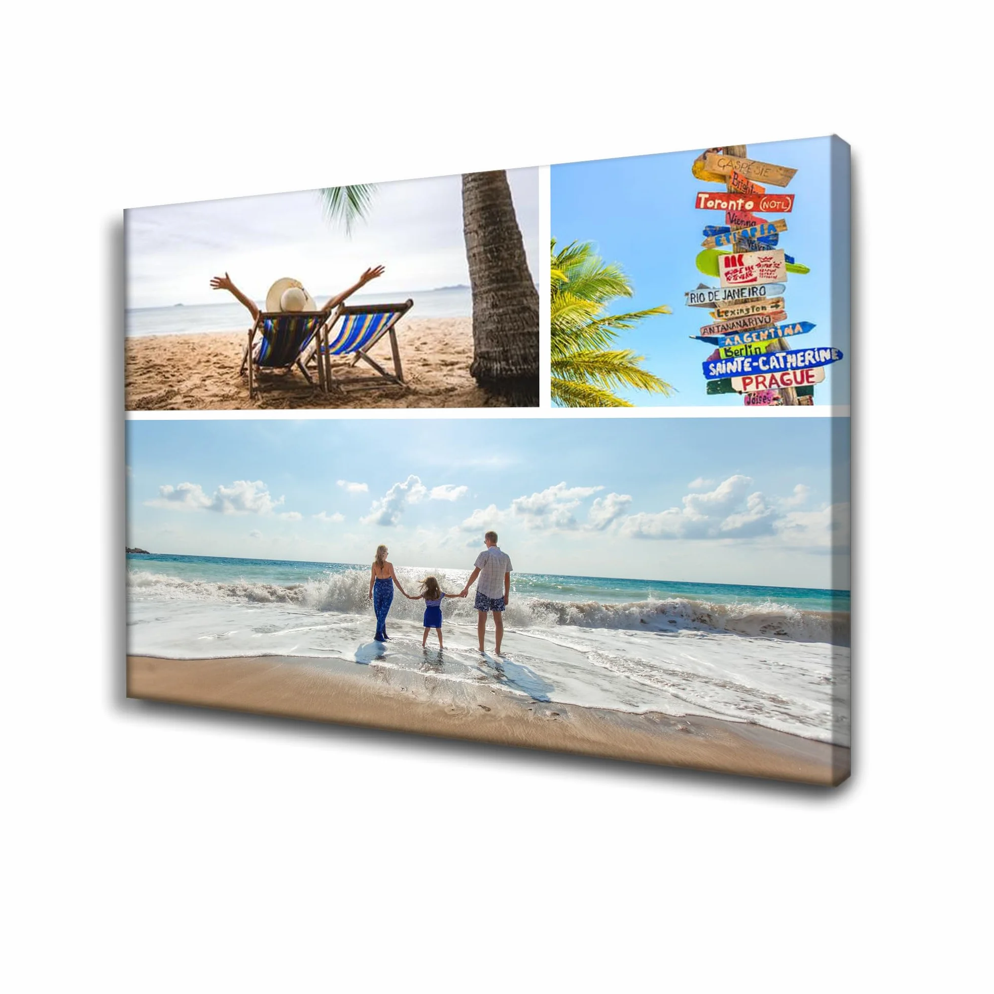 Toile personnalisée avec vos photos cadre en bois 50x40 cm Déco Murale
