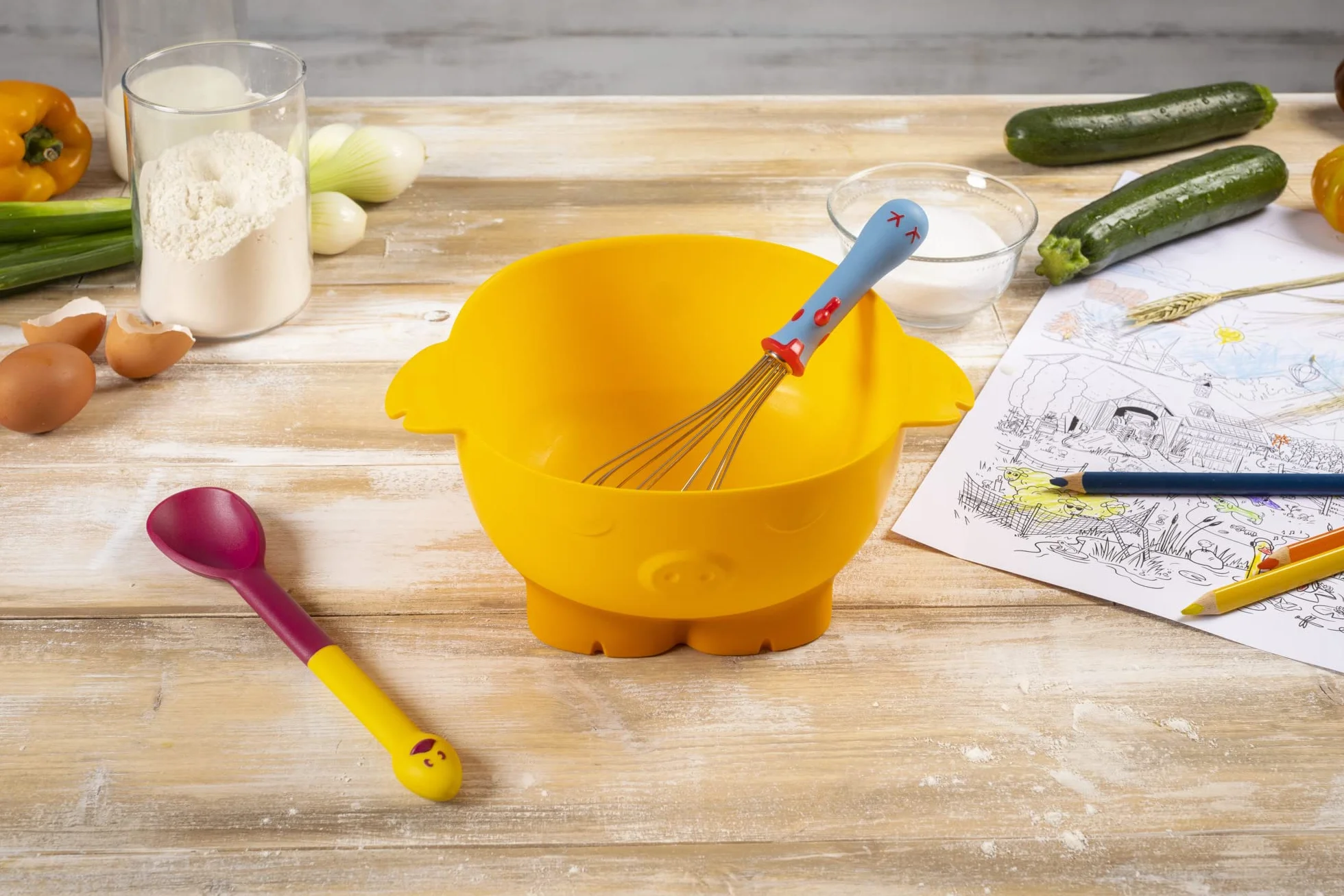 KUHN RIKON Kinderkitchen Kit de mélange 3 pièces Jaune Rouge Bleu