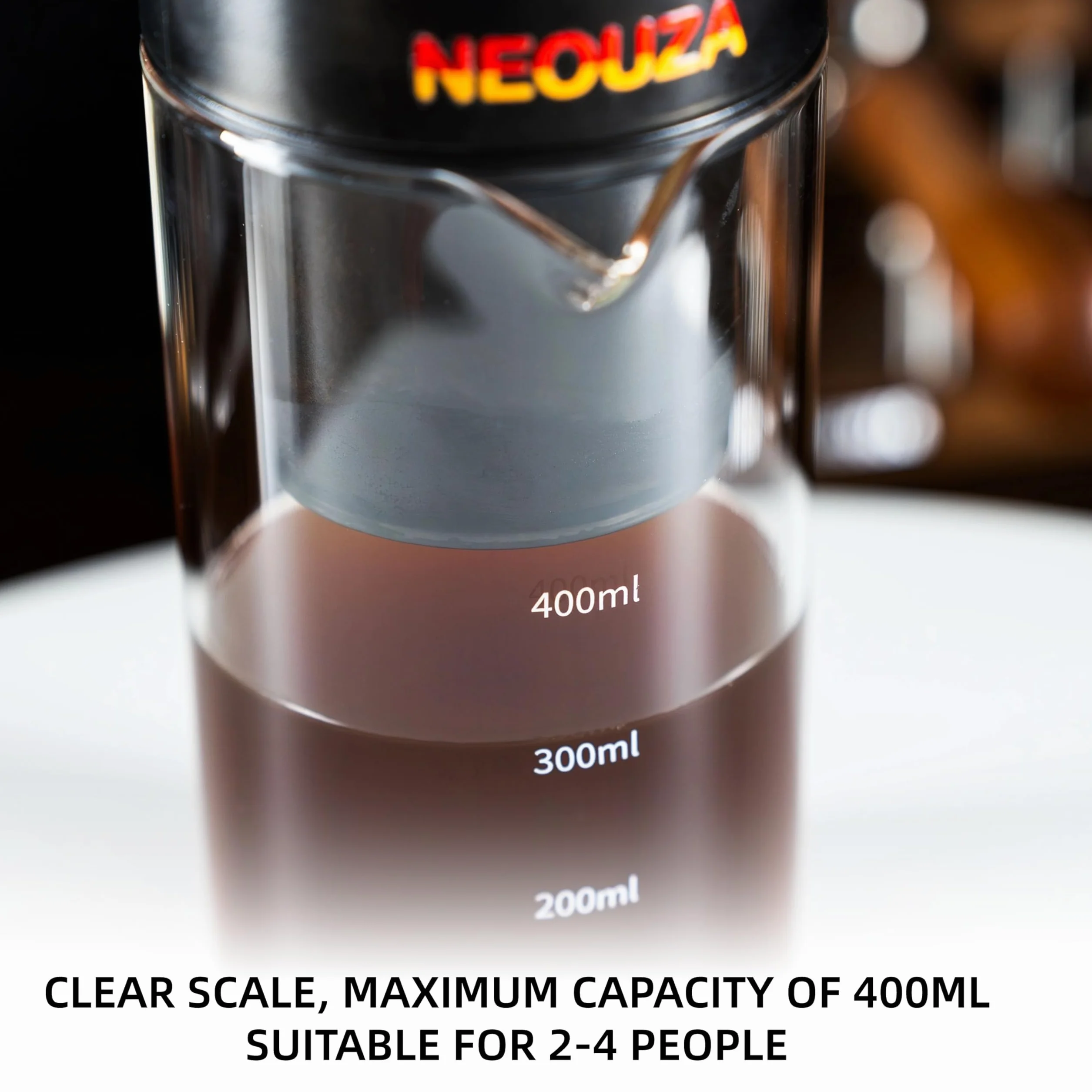 Cafetière à infusion à froid, machine à café glacé 400 ml verre borosilicate, réglage vitesse infinie