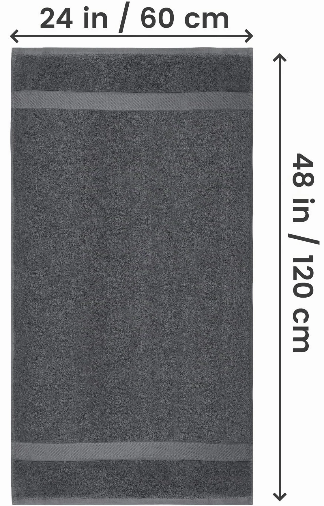 Utopia Towels Lot de 6 Serviettes de Bain 100% Coton 60 x 120 CM Gris