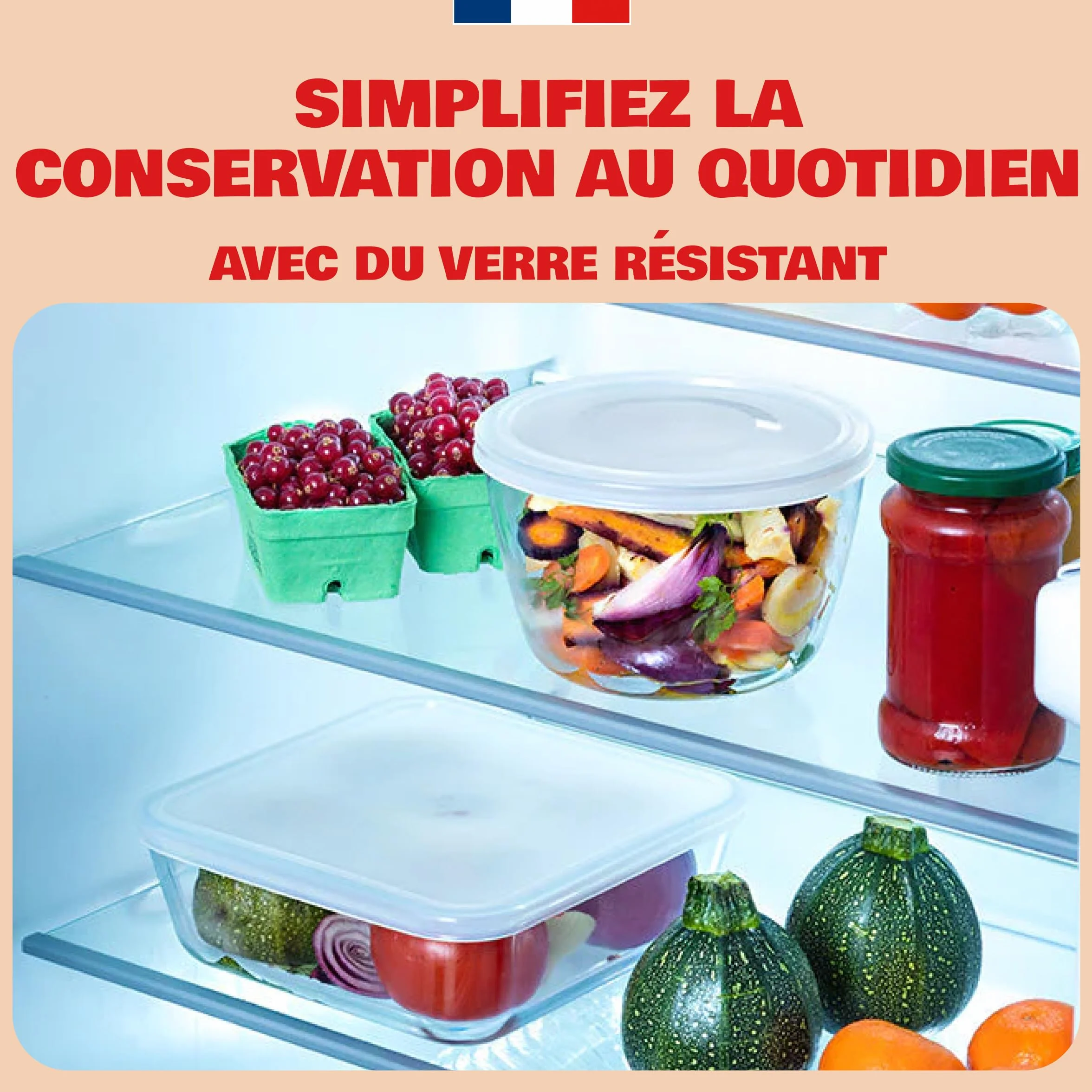 Pyrex Boîte de Conservation Rectangulaire 19x14 cm Verre borosilicate Plat à Four