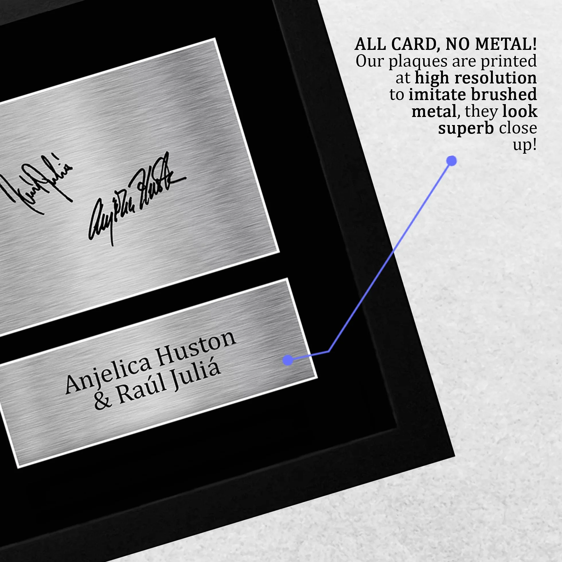 Anjelica Huston & Raul Julia Addams Family Morticia Gomez Photo Autograph Signed Encadré Cadeaux